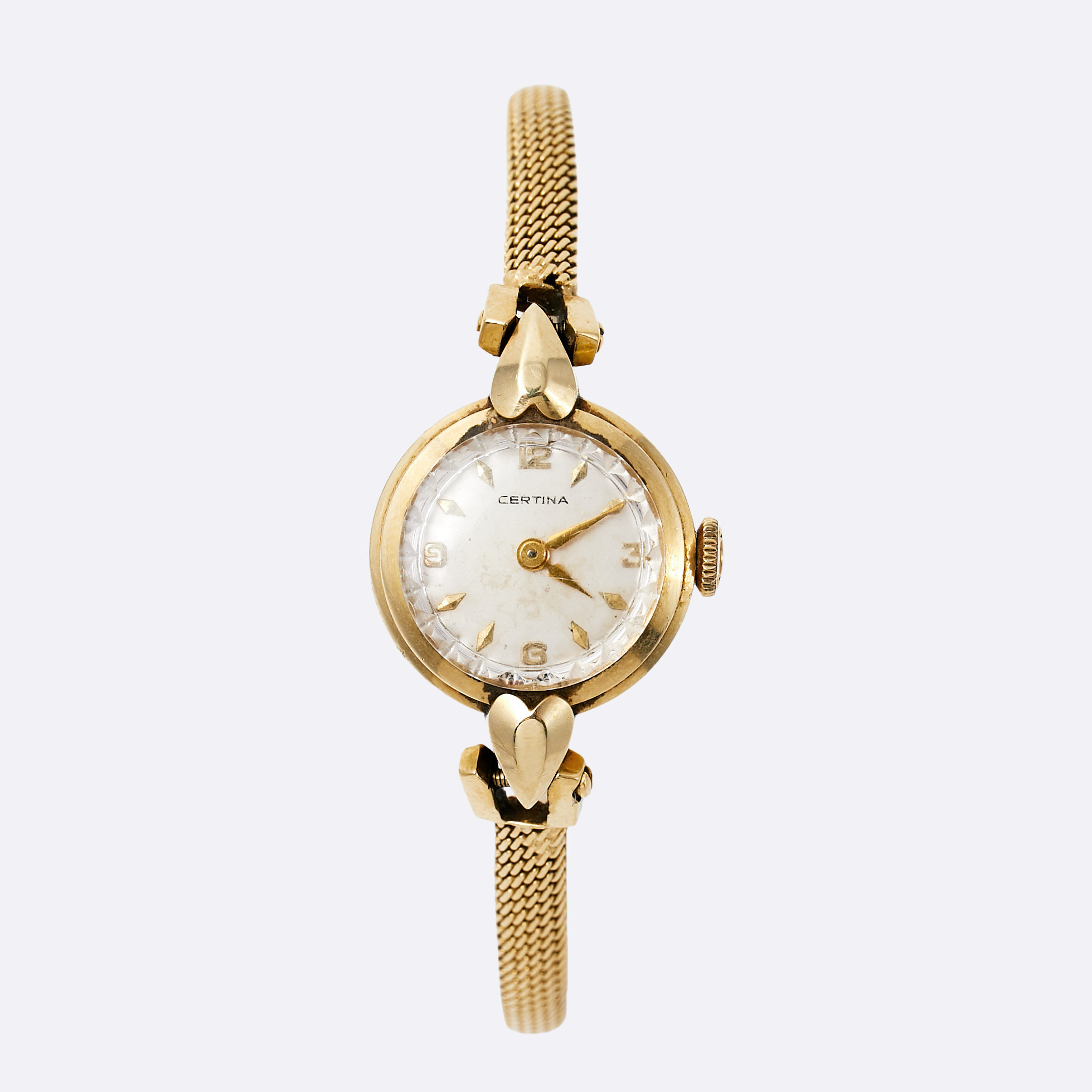 CERTINA, (Swiss Made), boett i 14 k guld, länk i 18 k guld, ca 19 mm, ca 1950-tal.