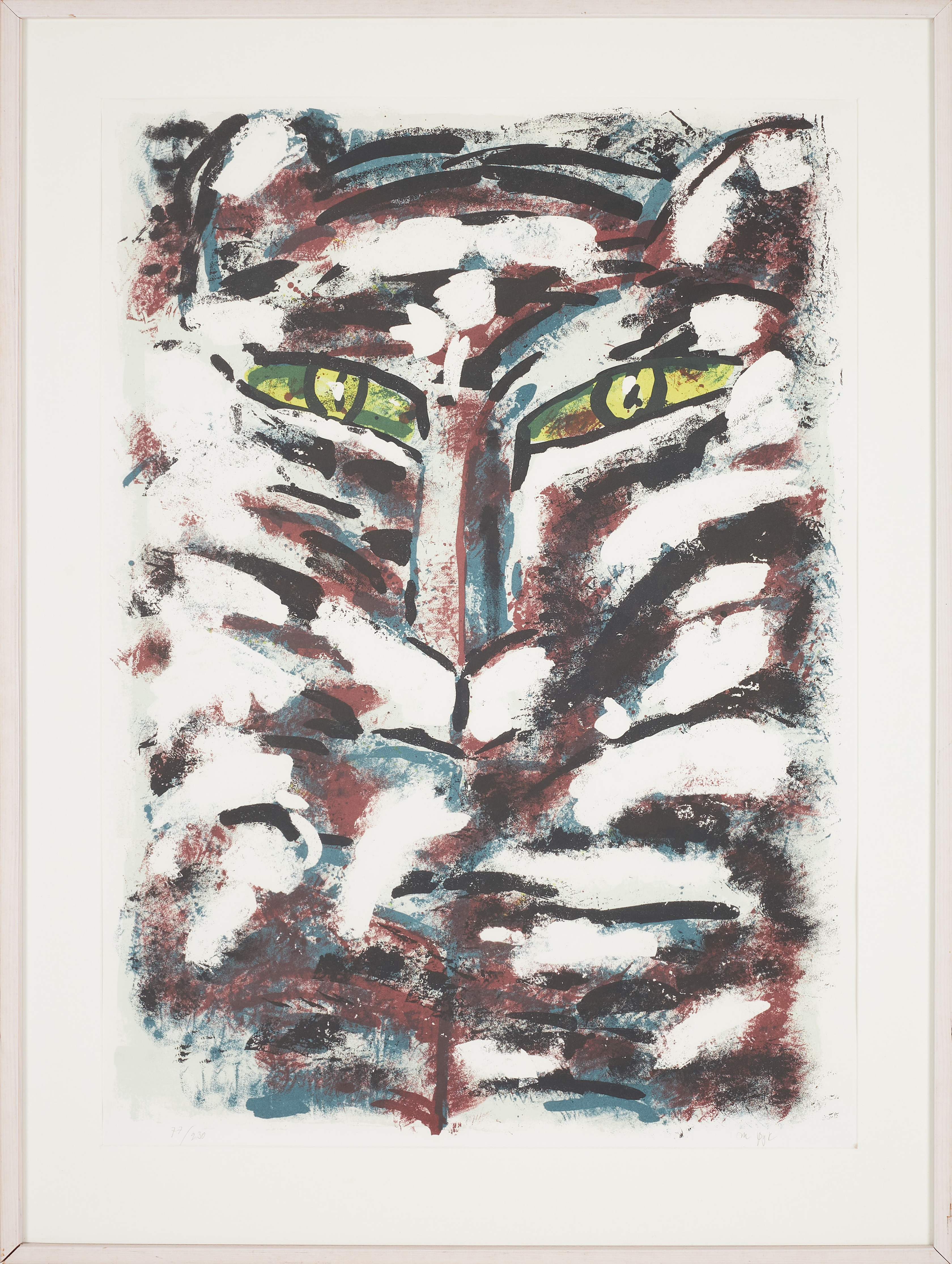 MADELEINE PYK. Tiger, färglitografi, signerad samt numrerad 77/230.