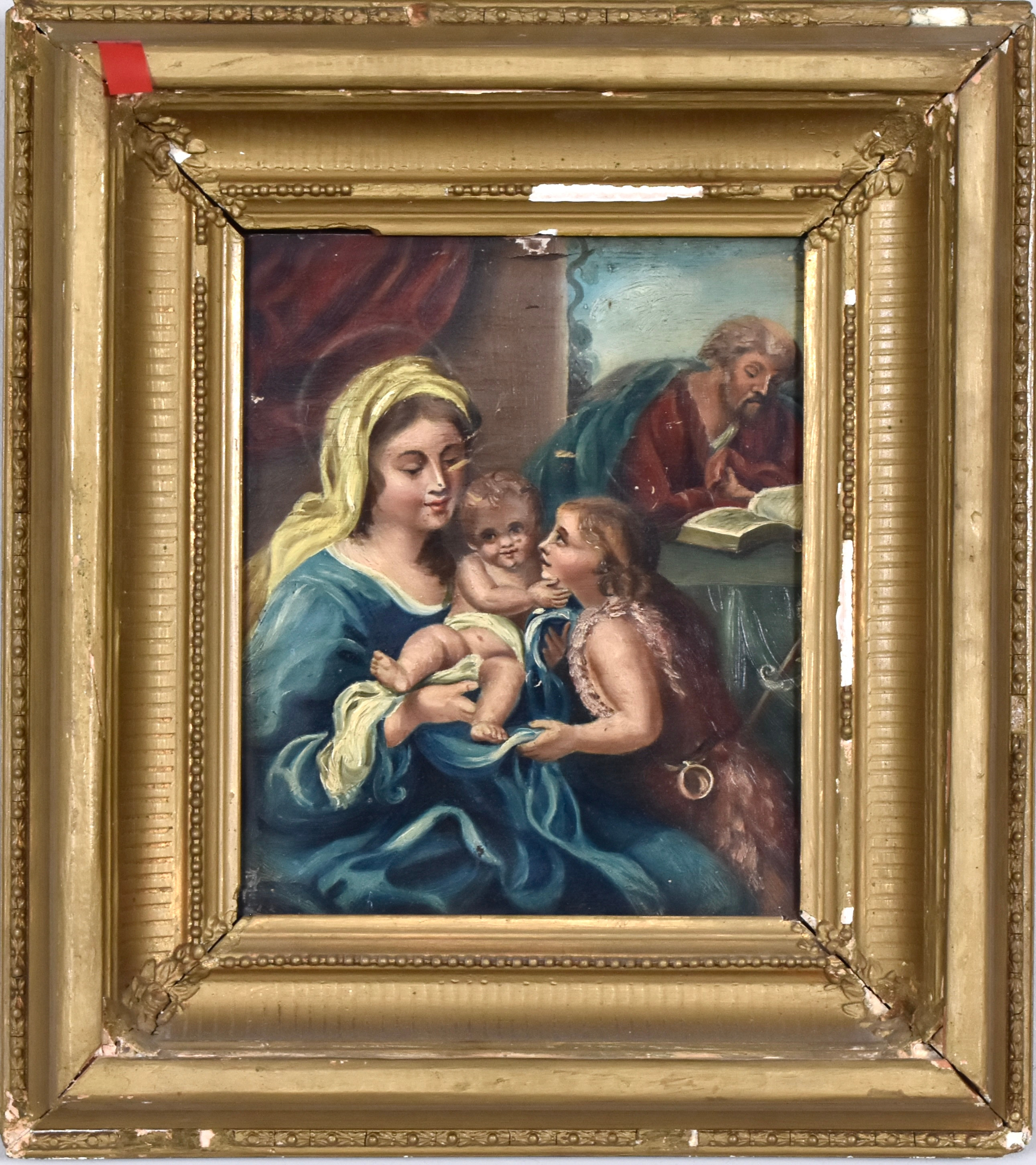 OKÄND KONSTNÄR. Olja på träpannå, 1800-tal.