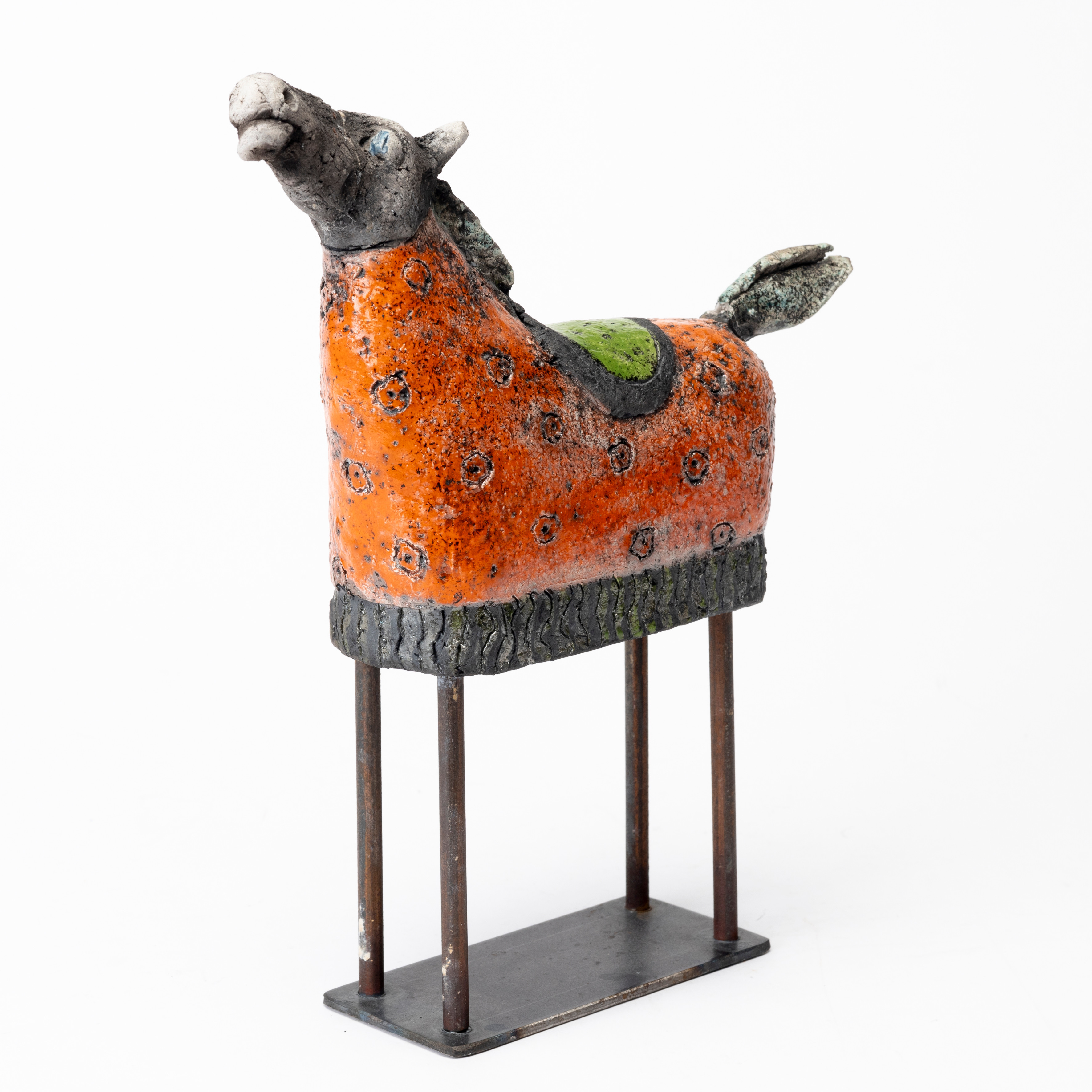 INGER WEICHSELBAUMER ( SVERIGE 1938-). Skulptur, keramik och metall, signerad I. Weichelbaumer.