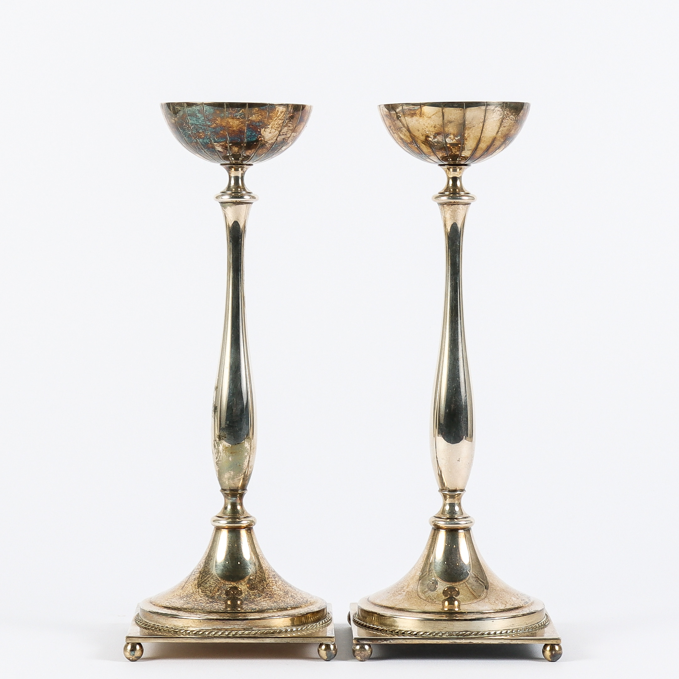 LJUSSTAKAR paret, nysilver, Ystad Metall.