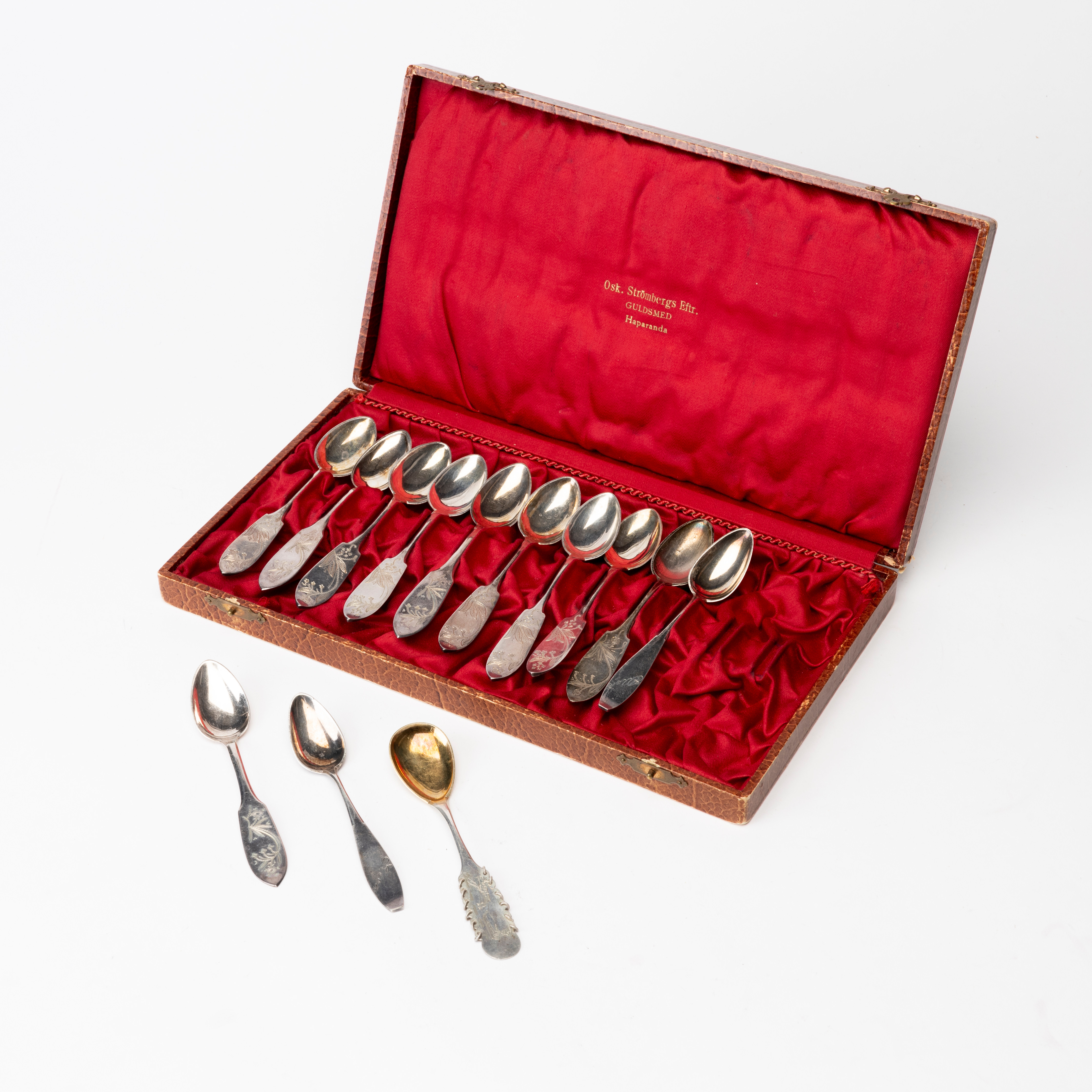 SKEDAR, 13 st silver, olika mästare, Finland och Lejon Edvin, Pajala.