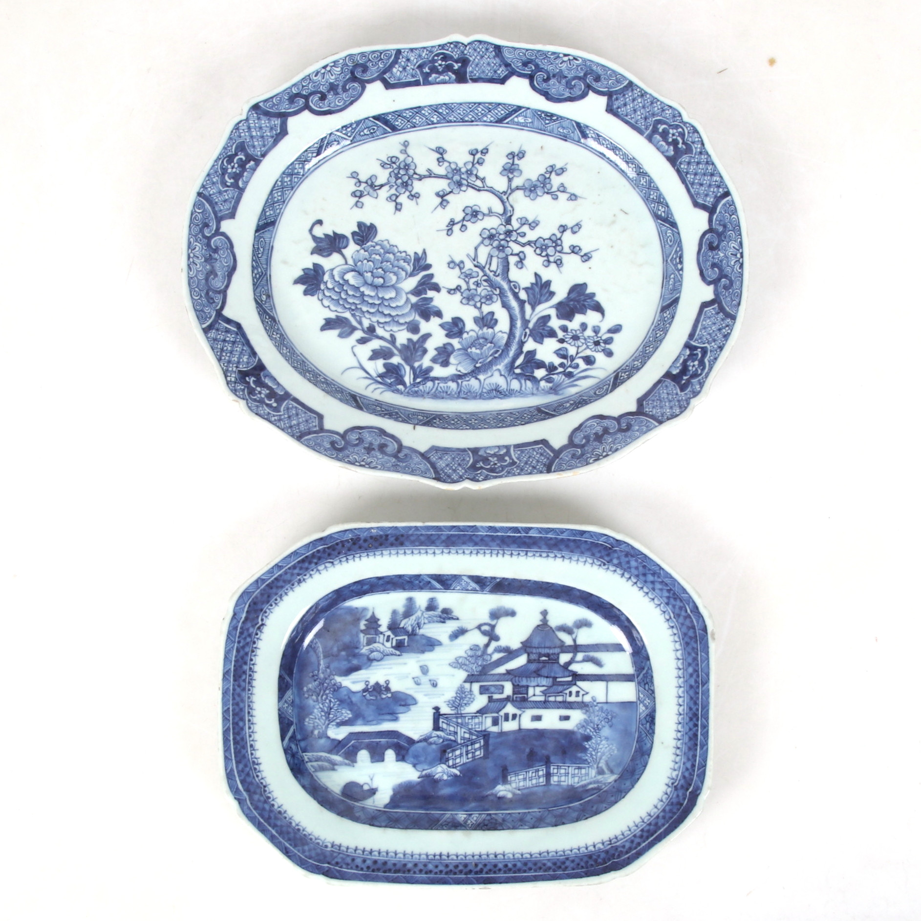 STEKFAT, 2 st, porslin, Kina, 17&1800-tal.