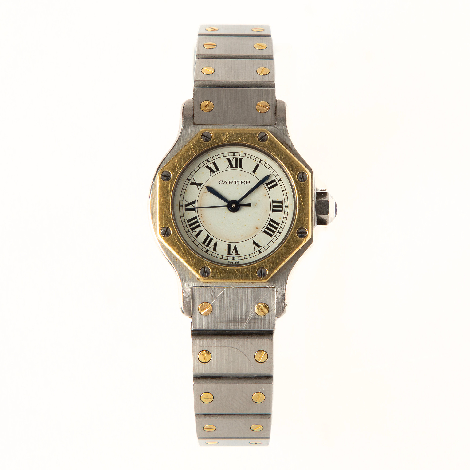 CARTIER, Santos Ronde, armbandsur, 24 mm, guld/stål, ca 2004.