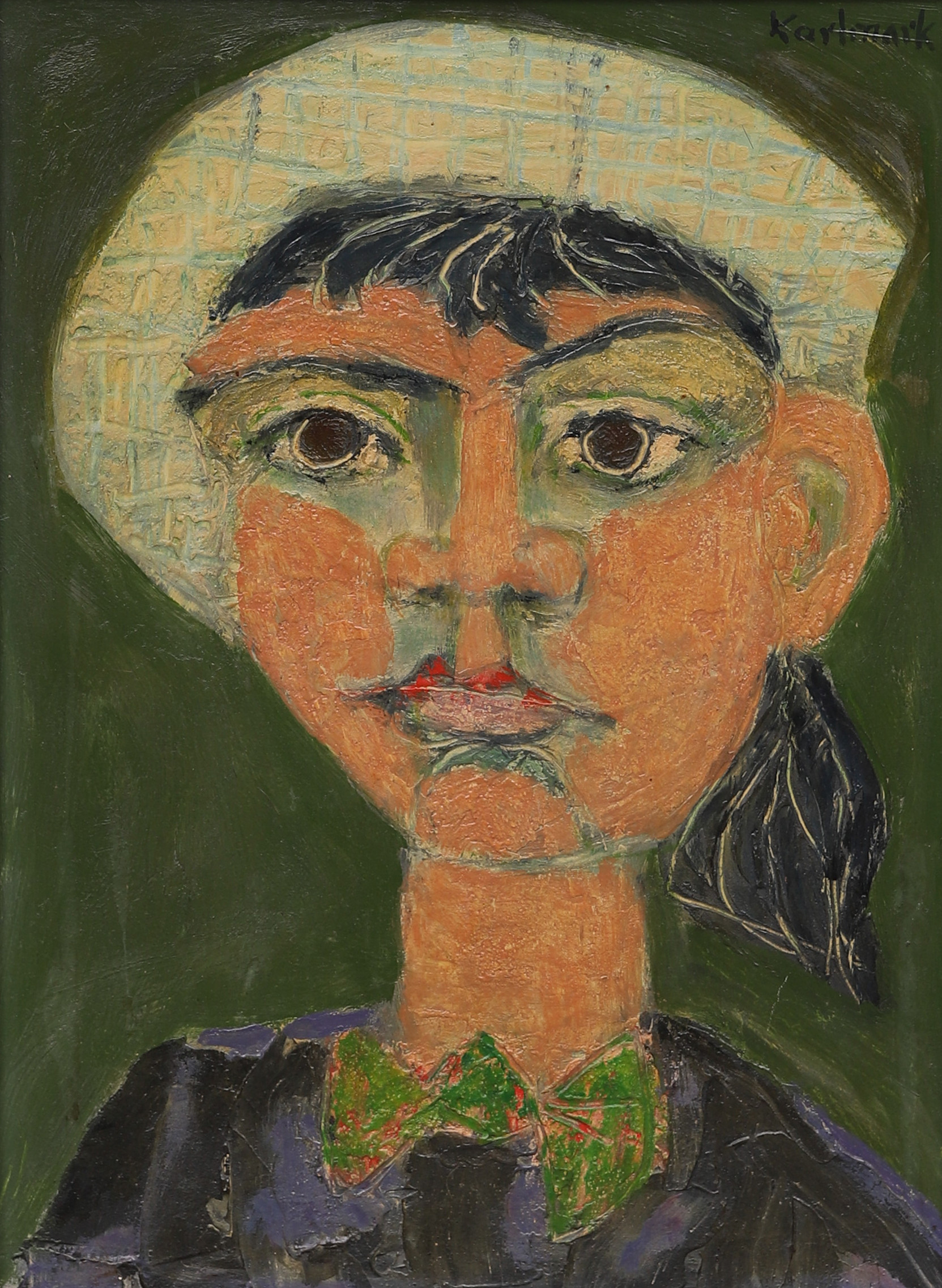 GERHARD KARLMARK. PORTRÄTT, signerat.