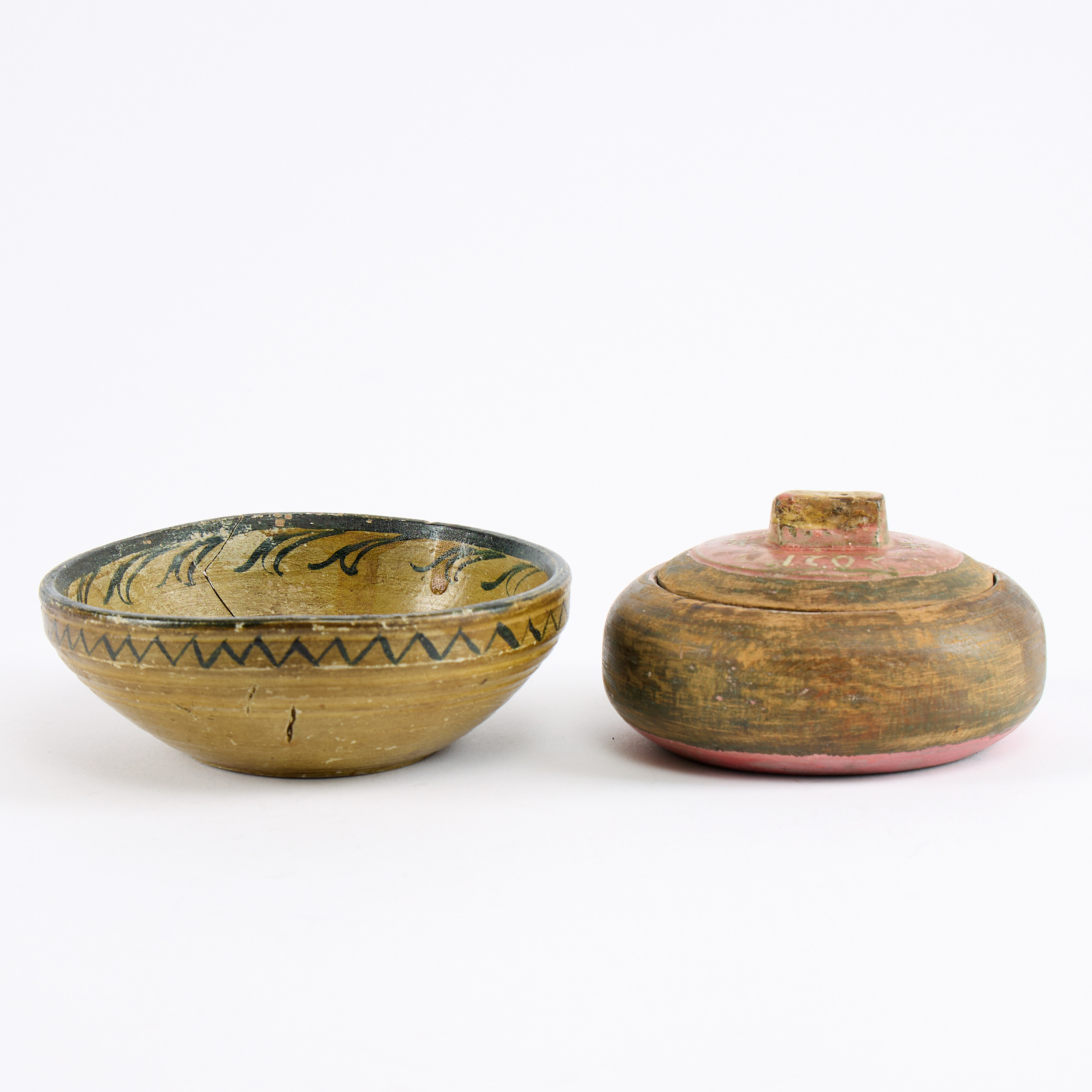 SKÅL SAMT DOSA MED LOCK 17/1800-tal.