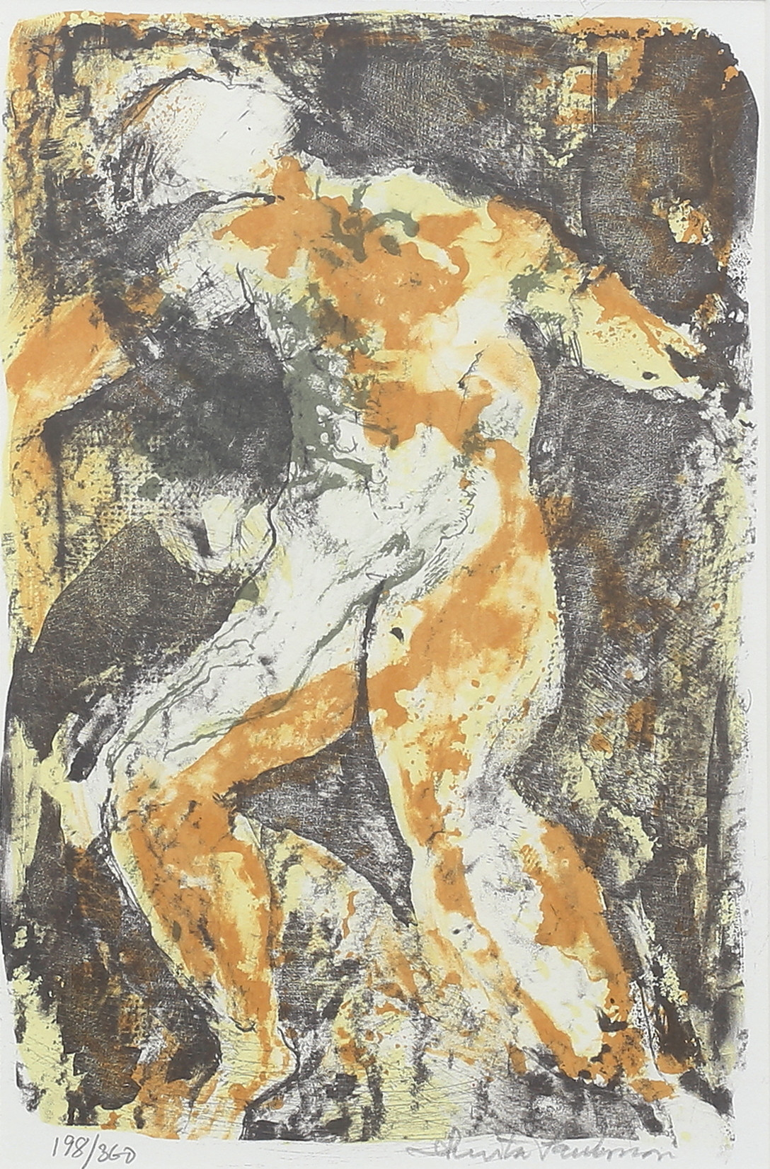 ANITA PAULSSON. Figurkomposition, färglitografi, signerad, daterad 198/360.