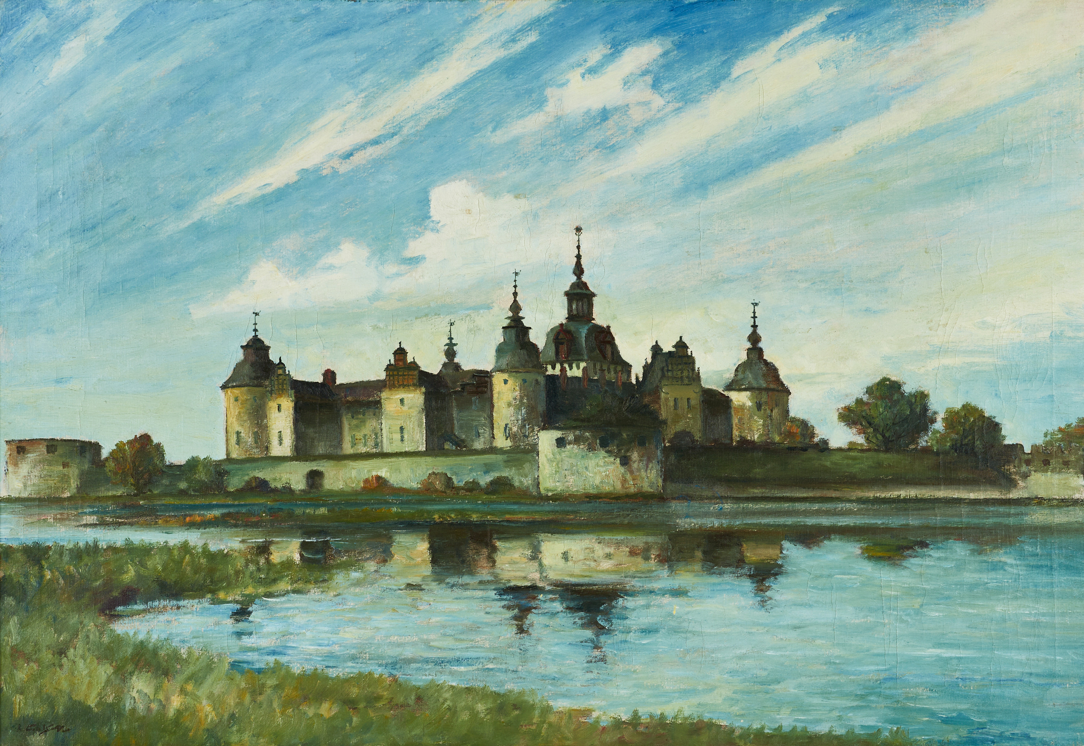 LAGE CARLSSON (1907-1983). Kalmar slott, signerad, olja på duk.