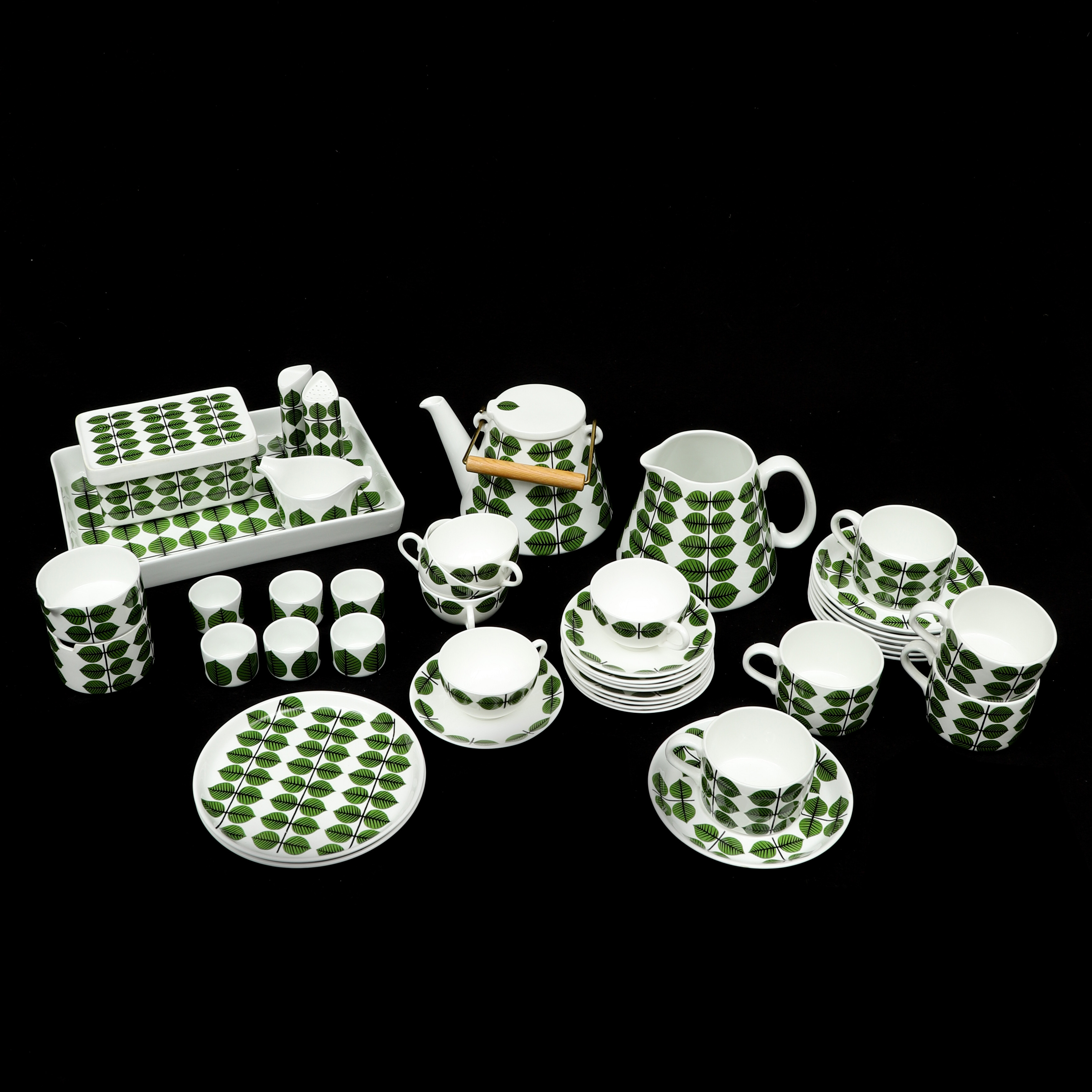 STIG LINDBERG. Servisdelar, 27 delar, "Berså", Gustavsberg.