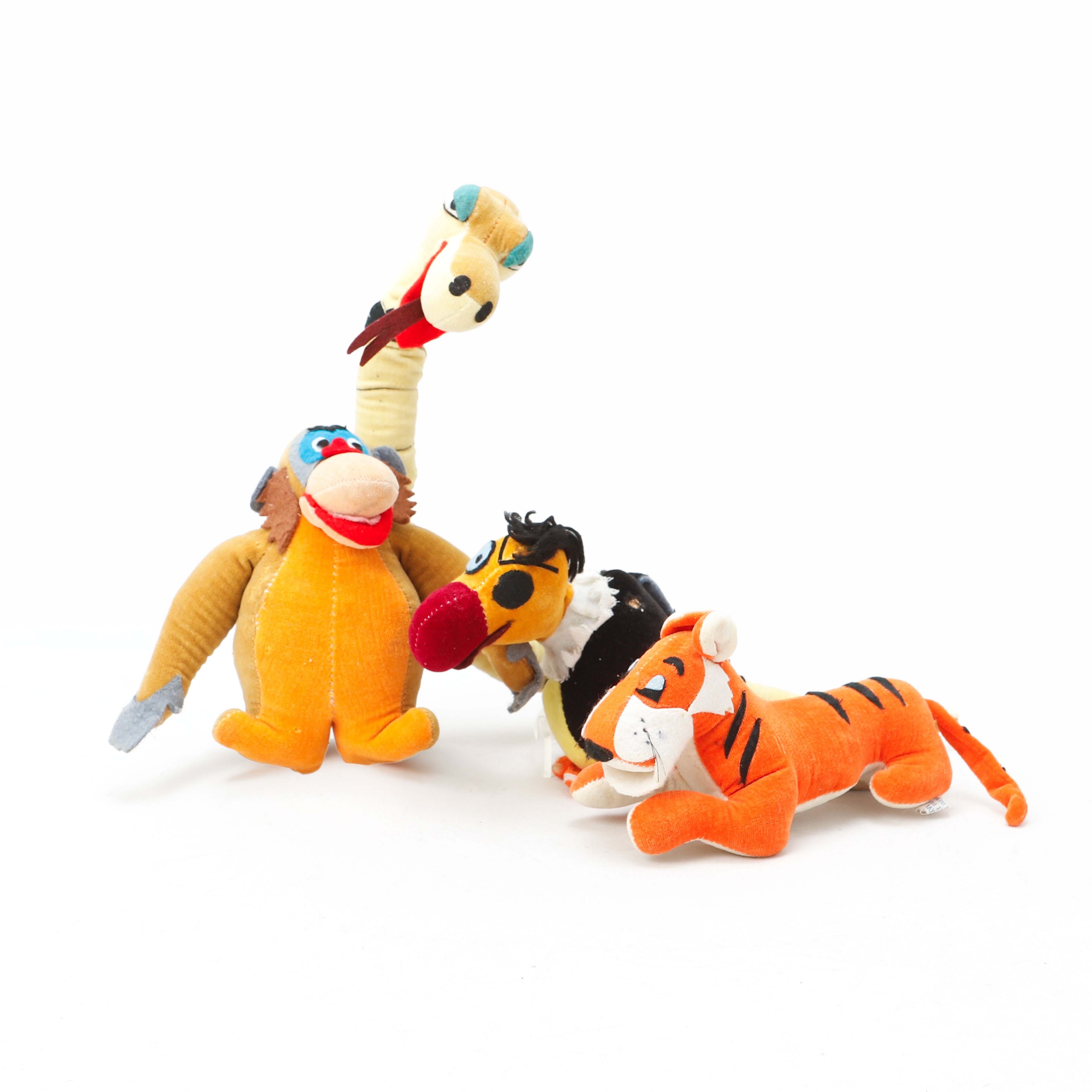 MJUKDJUR, 4 stycken ur Djungelboken, Walt Disney, Made in Japan, 1970-tal.