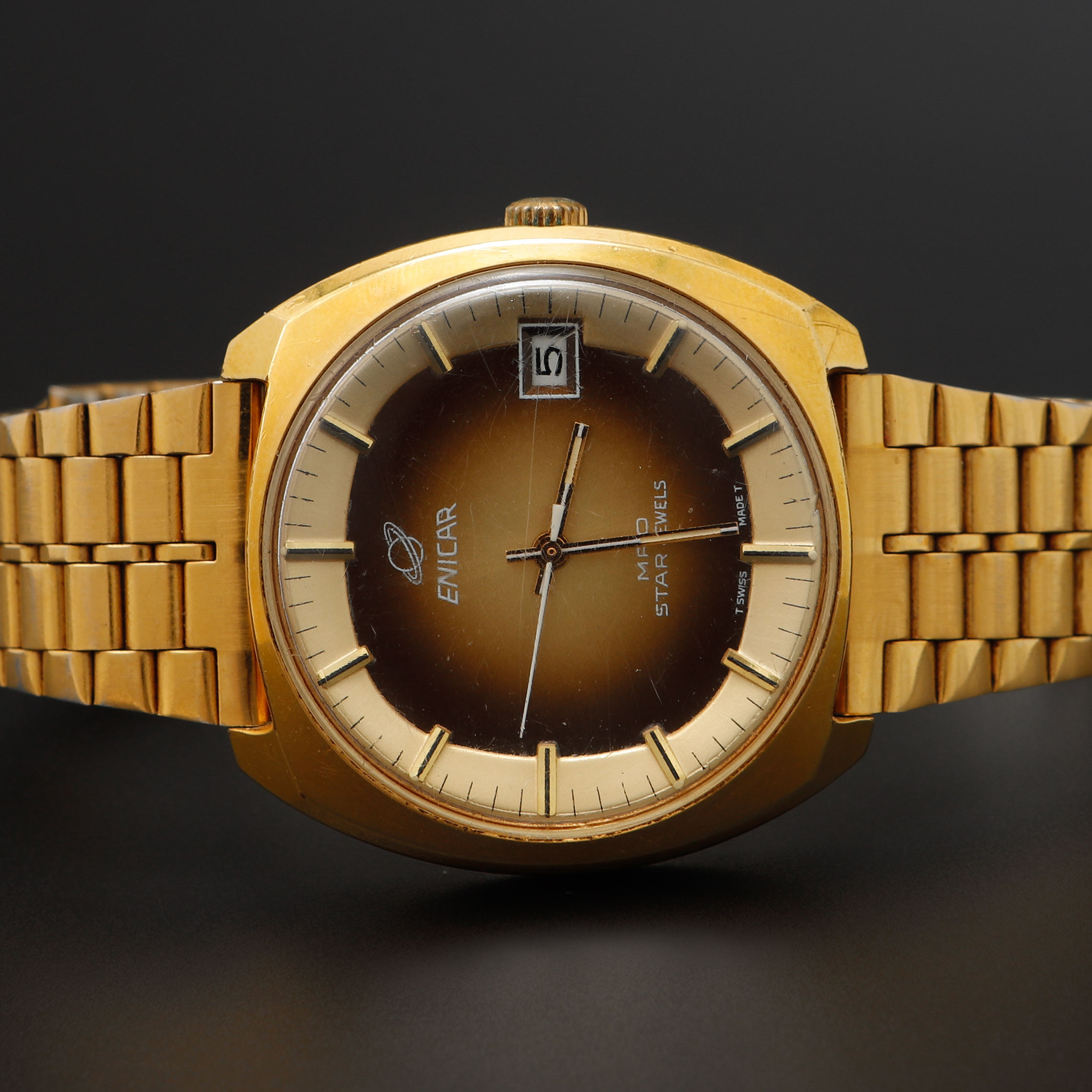 ARMBANDSUR, Enicar, MRO, doublé, automatisk, 1970-tal.