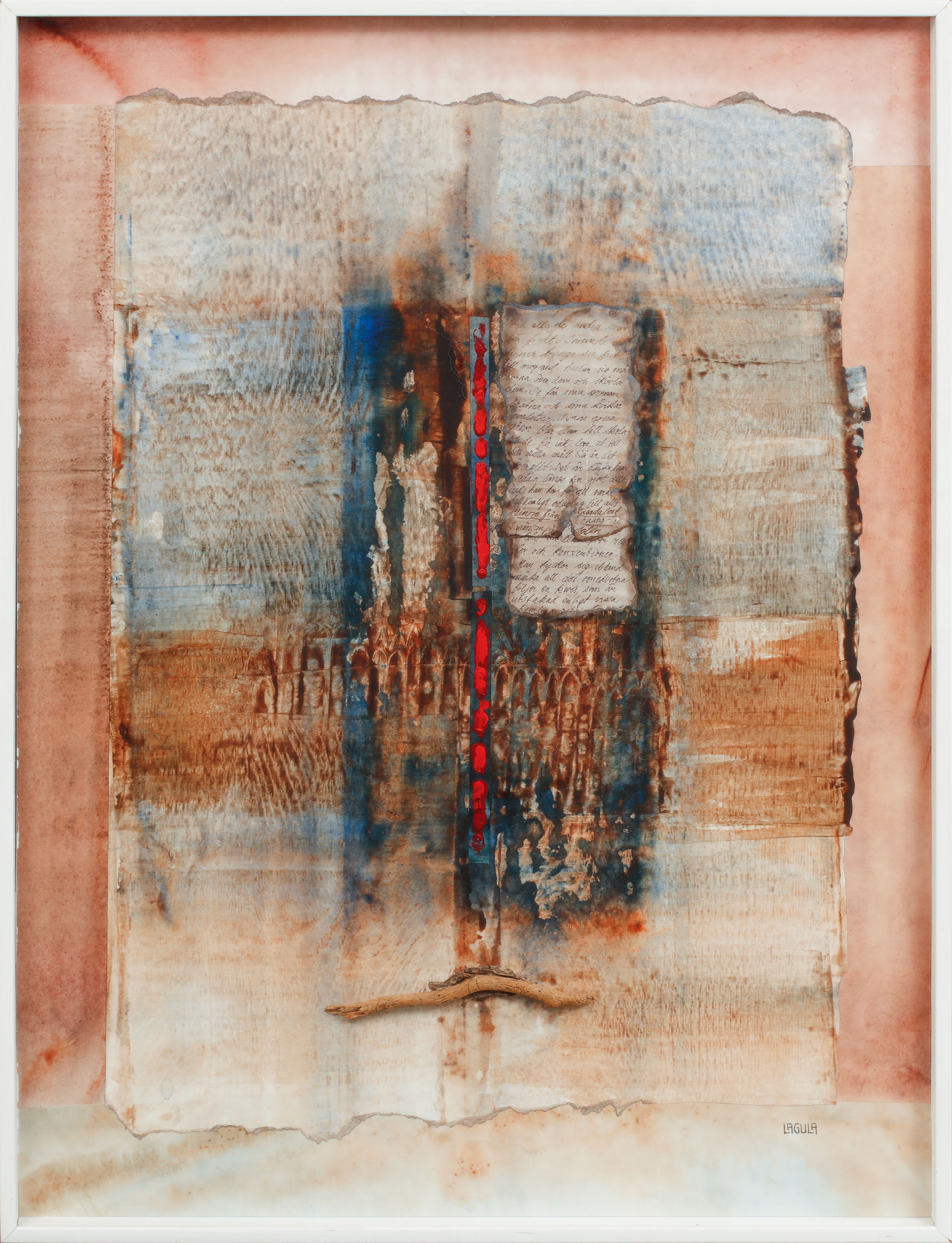 LARS GUNNAR LARSSON. Komposition. Blandteknik, signerad Lagula.