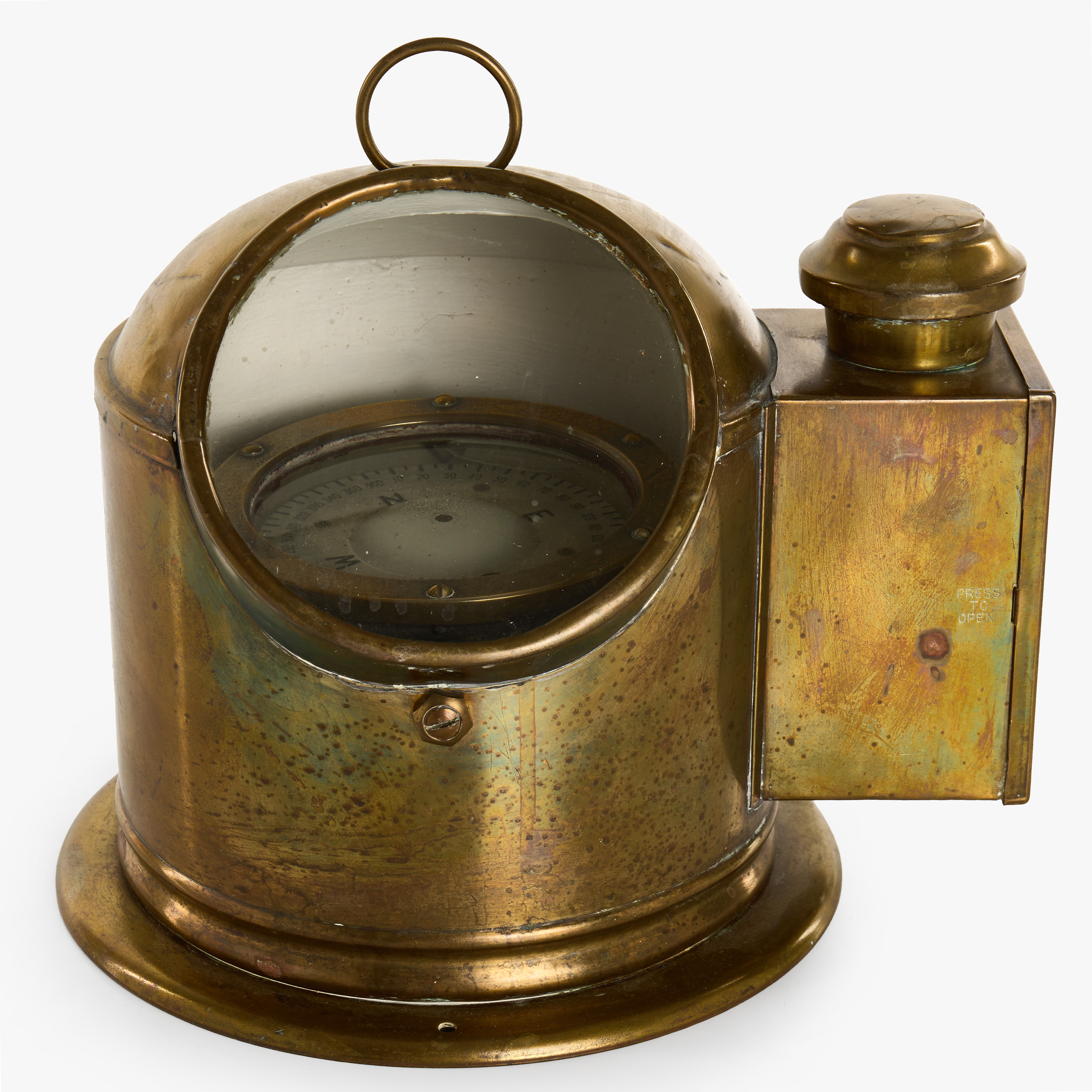 NAKTERHUS, mässing, med fotogenlykta, tidigt 1900-tal.