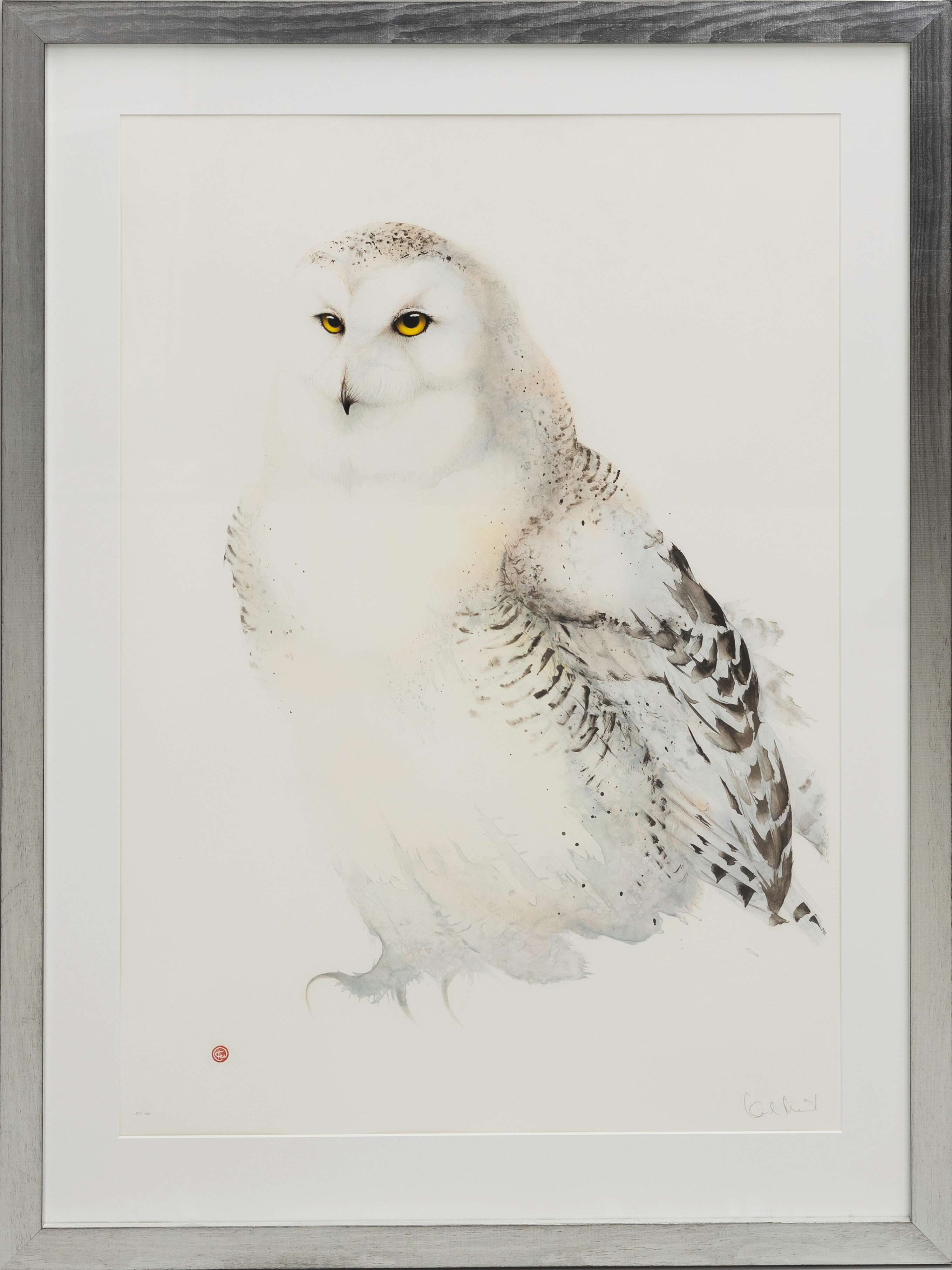 KARL MÅRTENS. "Fjälluggla", litografi, signerad, sigillmärkt samt numrerad 156/180.