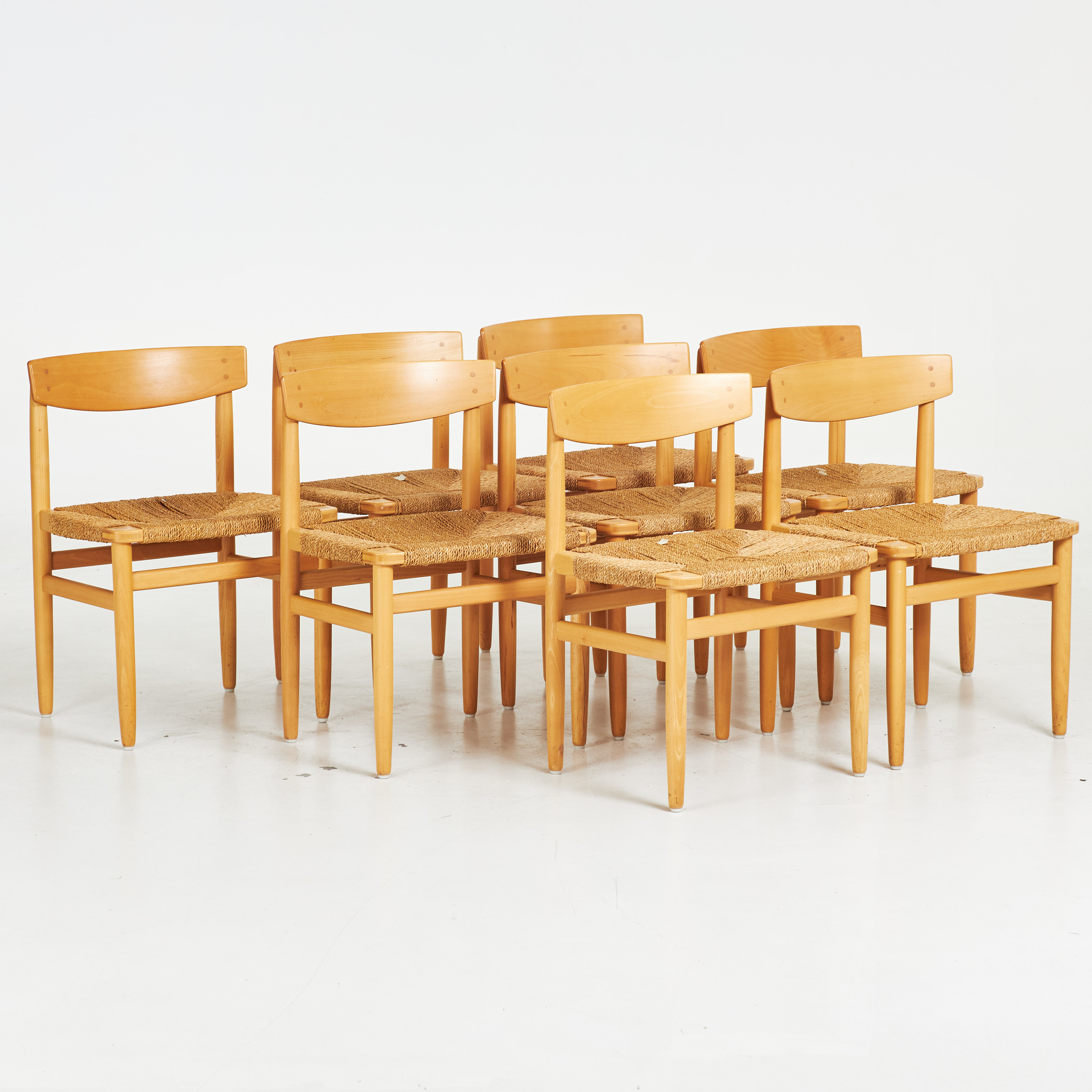 BØRGE MOGENSEN. "Öresund", stolar 8 st, , Karl Andersson och Söner, flätad sits, märkta.