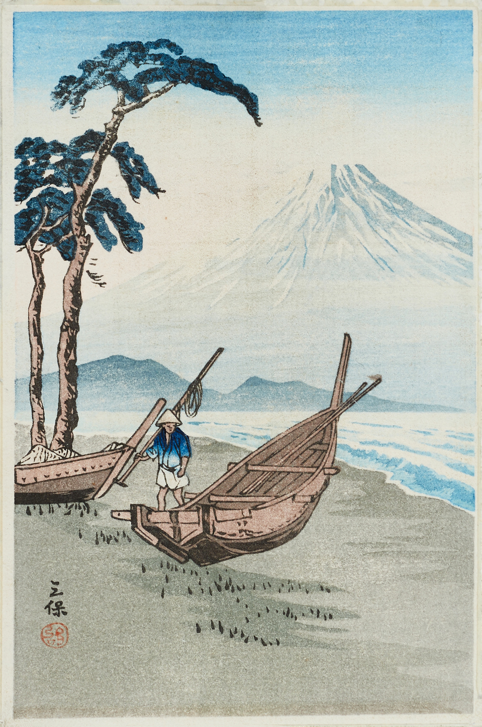 JAPANSKA TRÄSNITT, 21 miniatyrträsnitt efter bl.a. Kawase Hasui, Hiro Takahashi, Hiroshige I, Ayama Masaharu, Fukutaro Terauchi, Kikuchi Tomaichi.