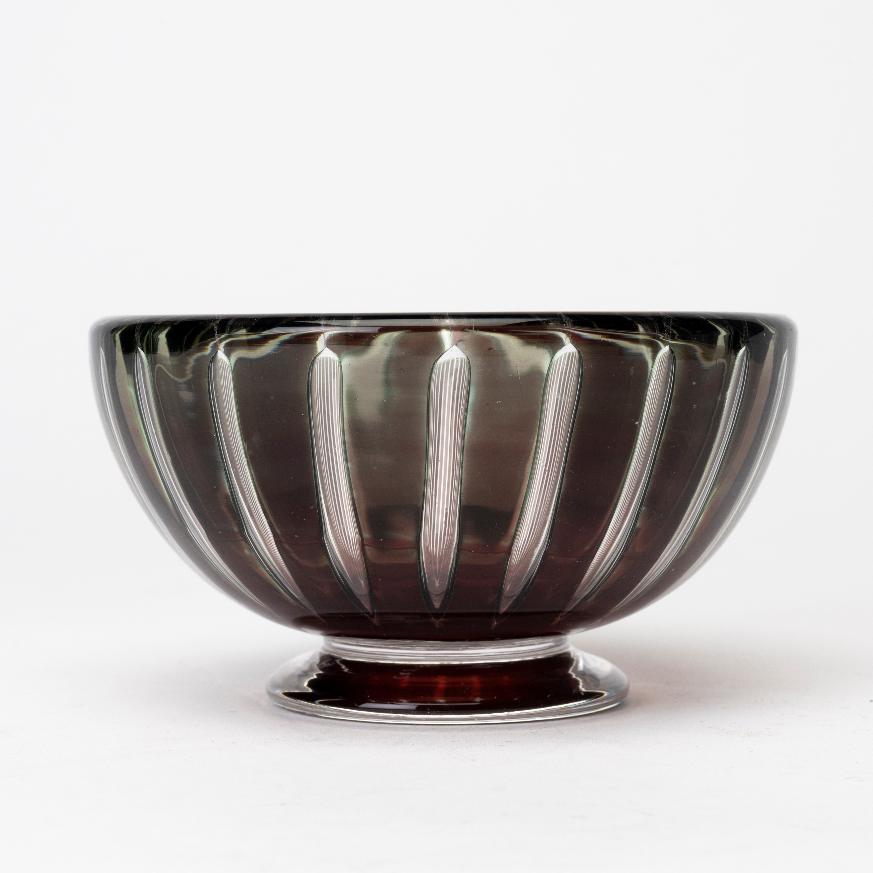 EDVIN  ÖHRSTRÖM. Skål, glas, ariel, signerad med dedikation, Orrefors, 1950.