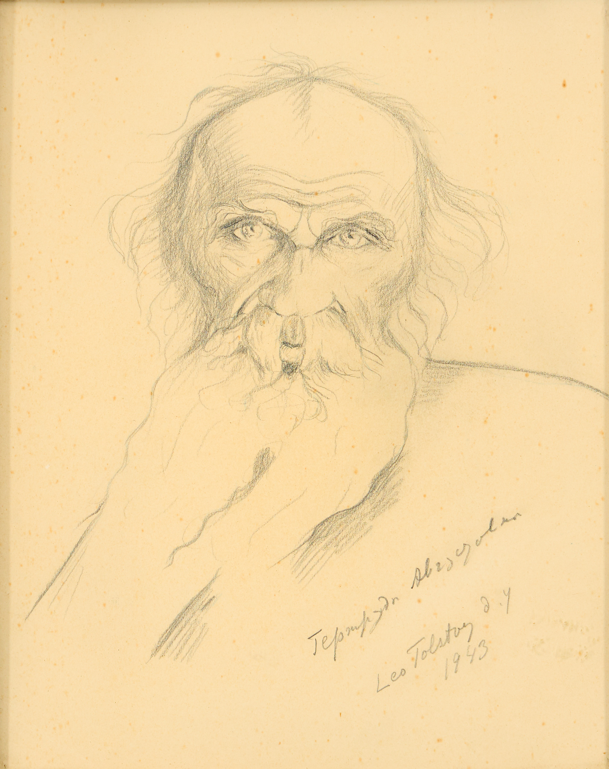 OKÄND KONSTNÄR. Porträtt föreställande Leo Tolstoy.