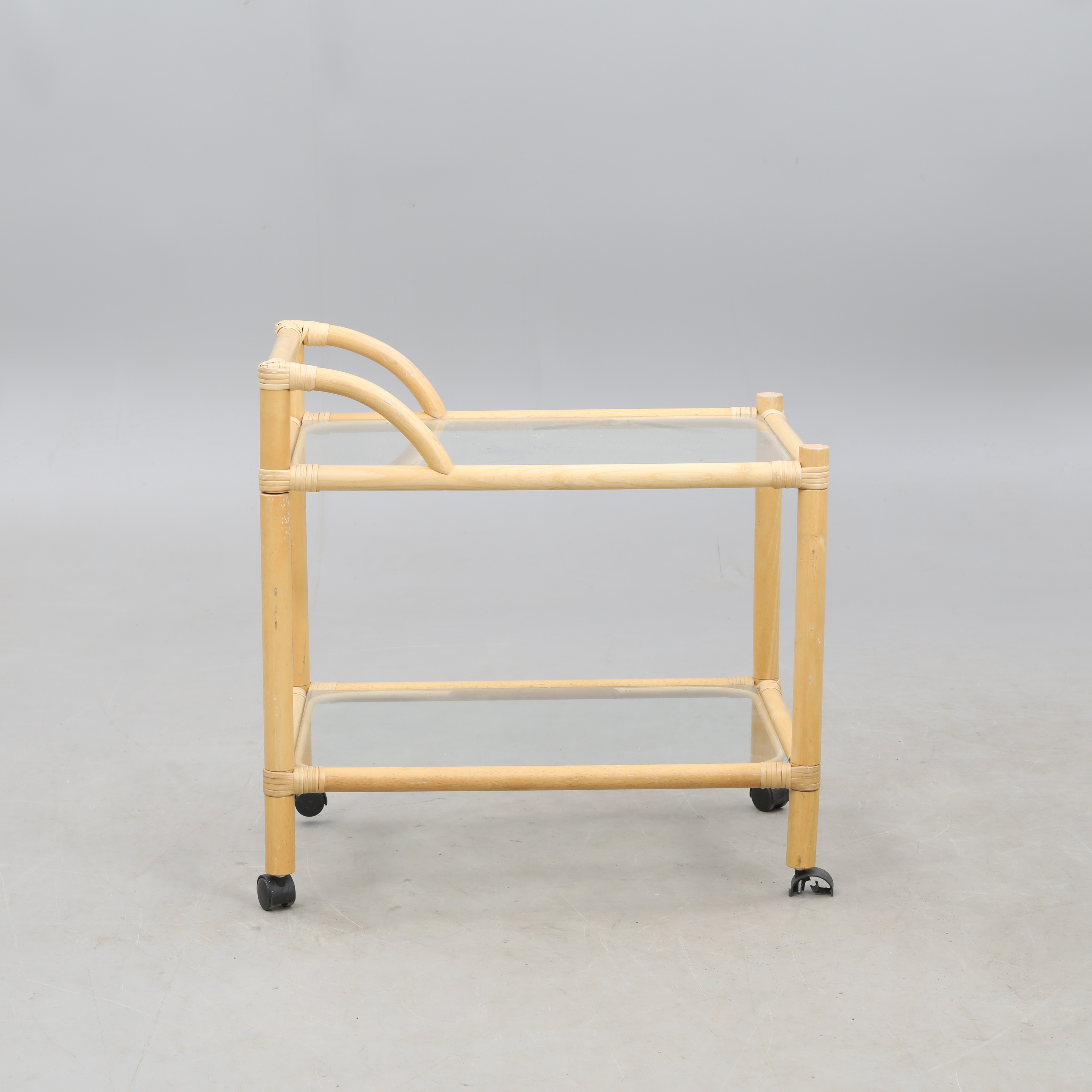 BAR/SERVERINGSVAGN, bambu/glas1900-talets andra hälft.