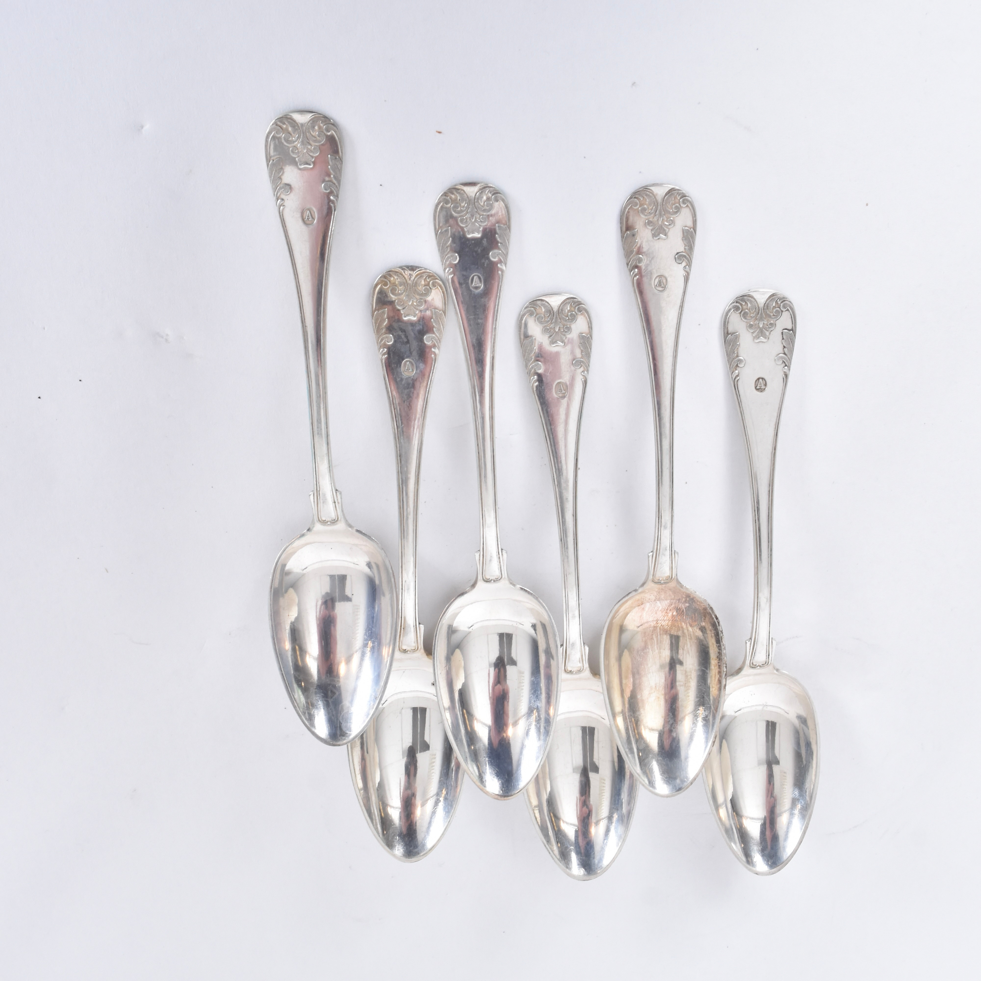 MATSKEDAR, 6 st, silver, Berhard Hertz Stockholm 1914.