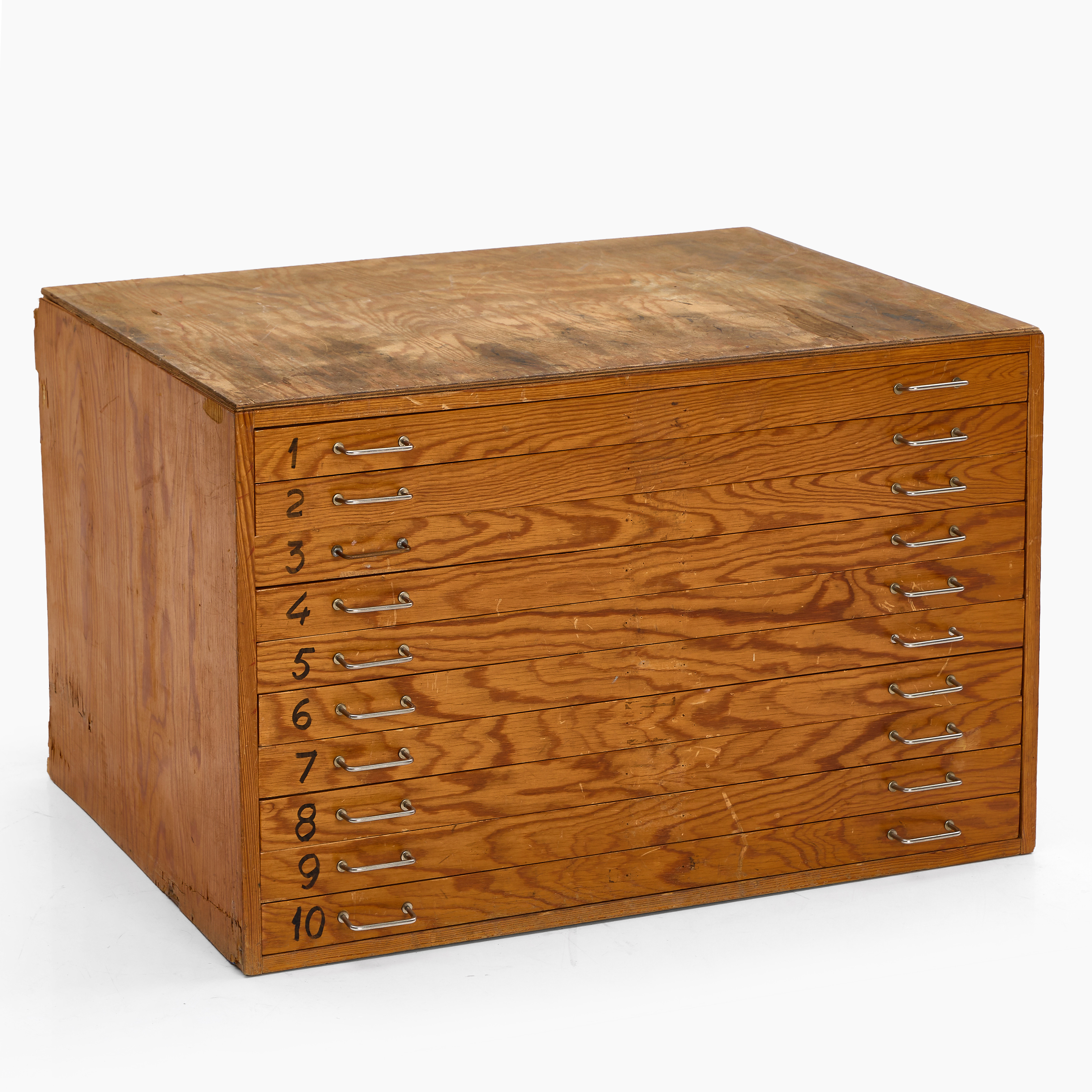 ARKIVSKÅP / HURTS, 1900-talets mitt, furu, 10 lådor.