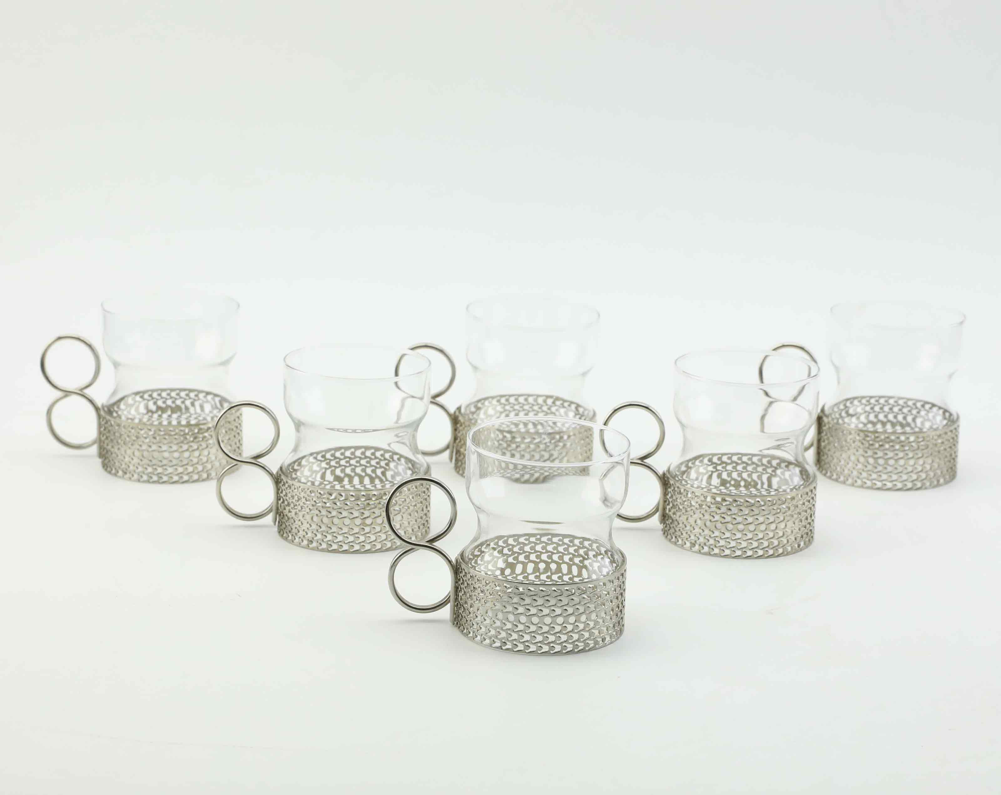 TIMO SARPANEVA. Irish Coffe-Glas, 6 st, "Tsaikka", iittala, Finland, 1900-tal.