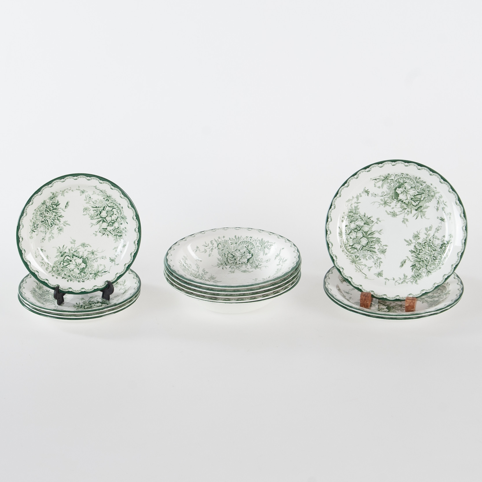 SERVISDELAR. "Grön Anna" Rörstrand, 12 delar.