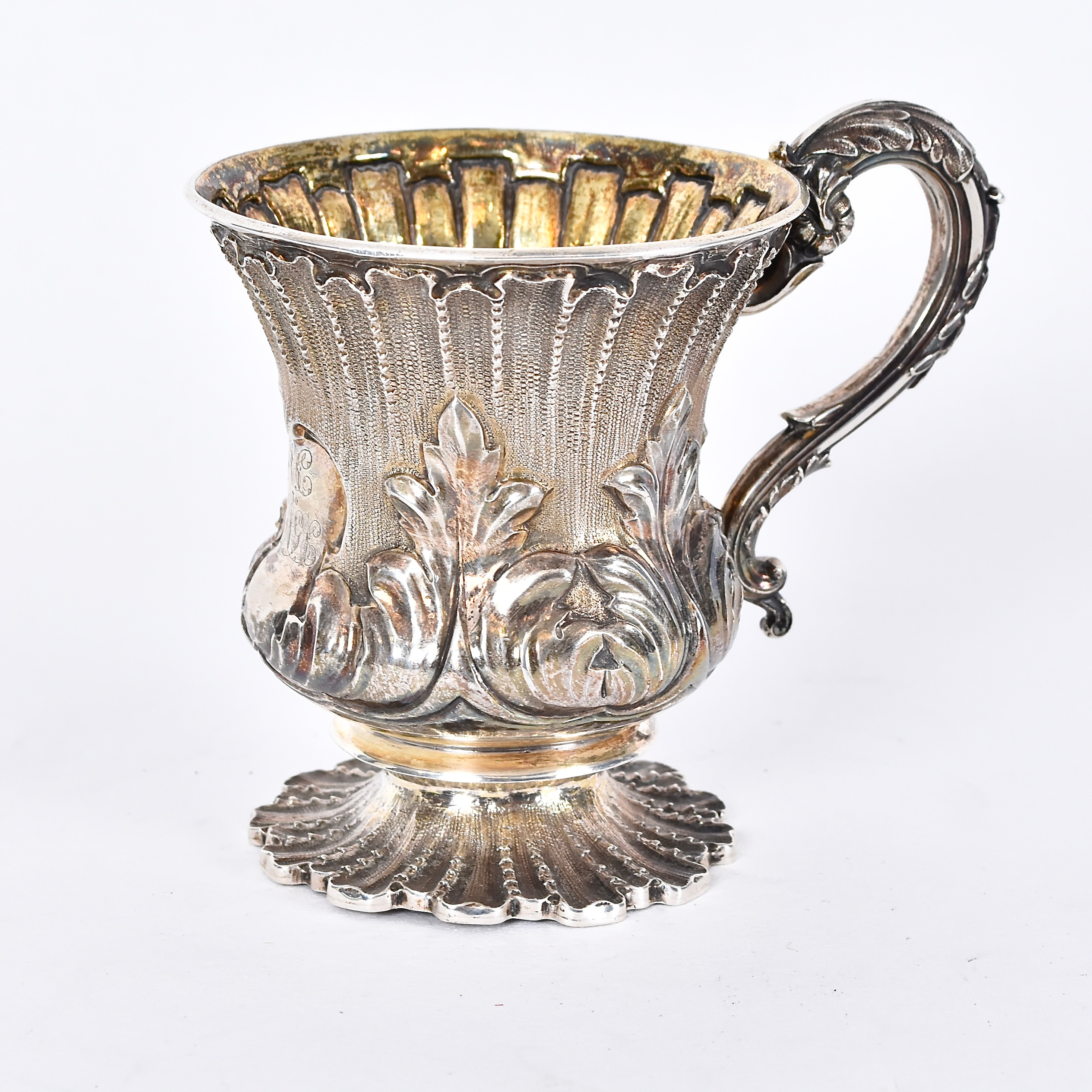 KAFFEKOPP, sterlingsilver, England George IV, stämplad George Thomas Fox London 1830, stämplad med Georges IV porträtt.