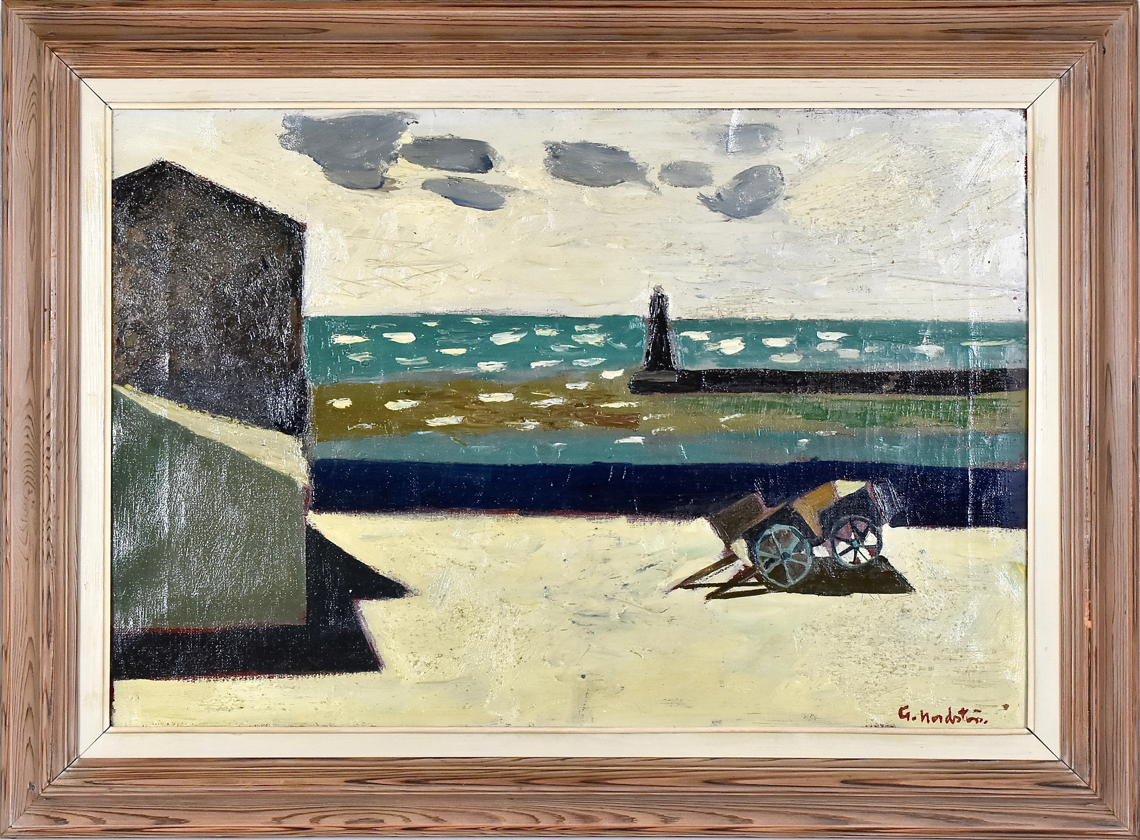 GERHARD  NORDSTRÖM. oljemålning på duk, motiv från Mallorca.