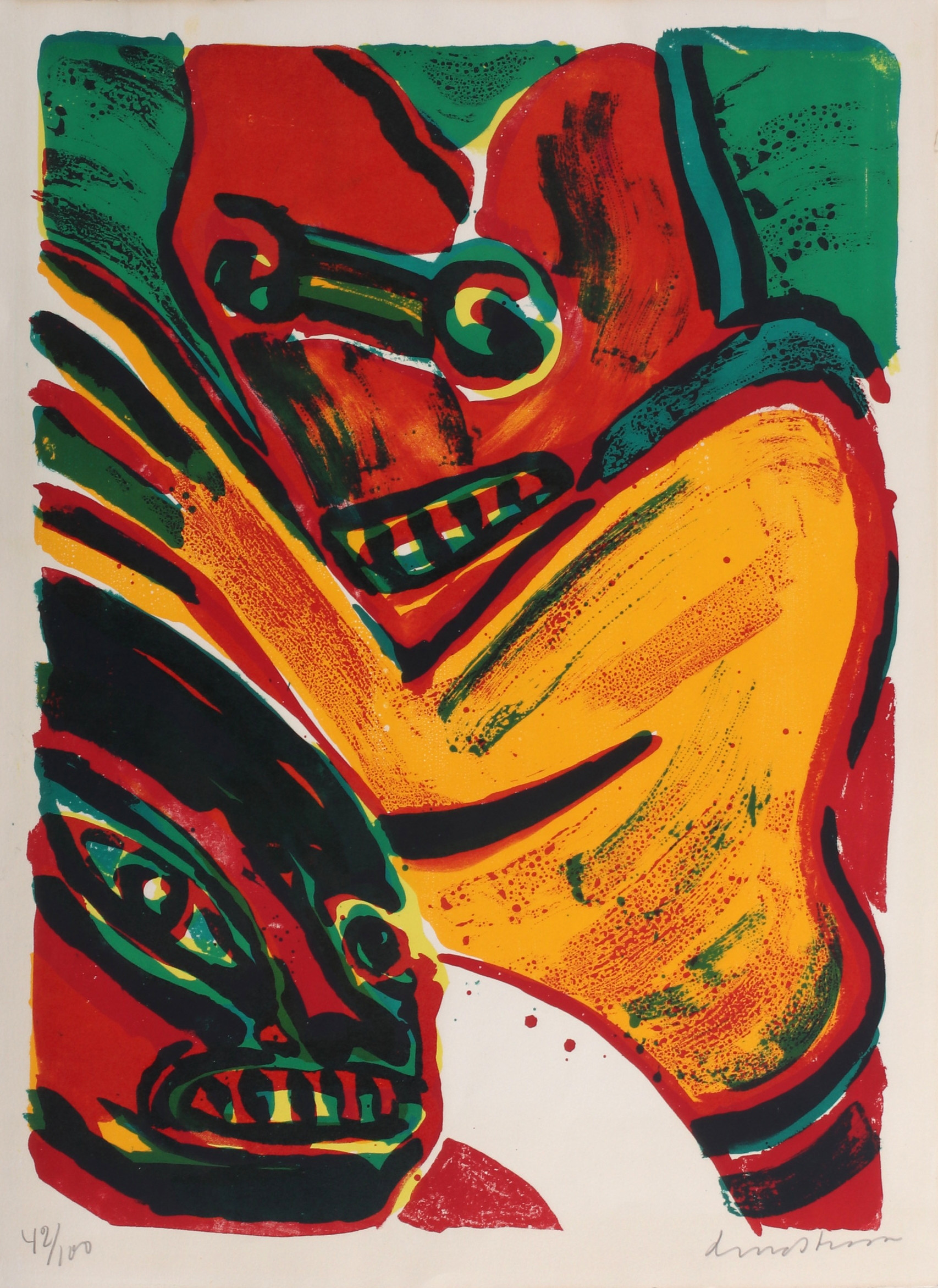 BENGT LINDSTRÖM. Komposition, färglitografi, signerad och numrerad 42/100.