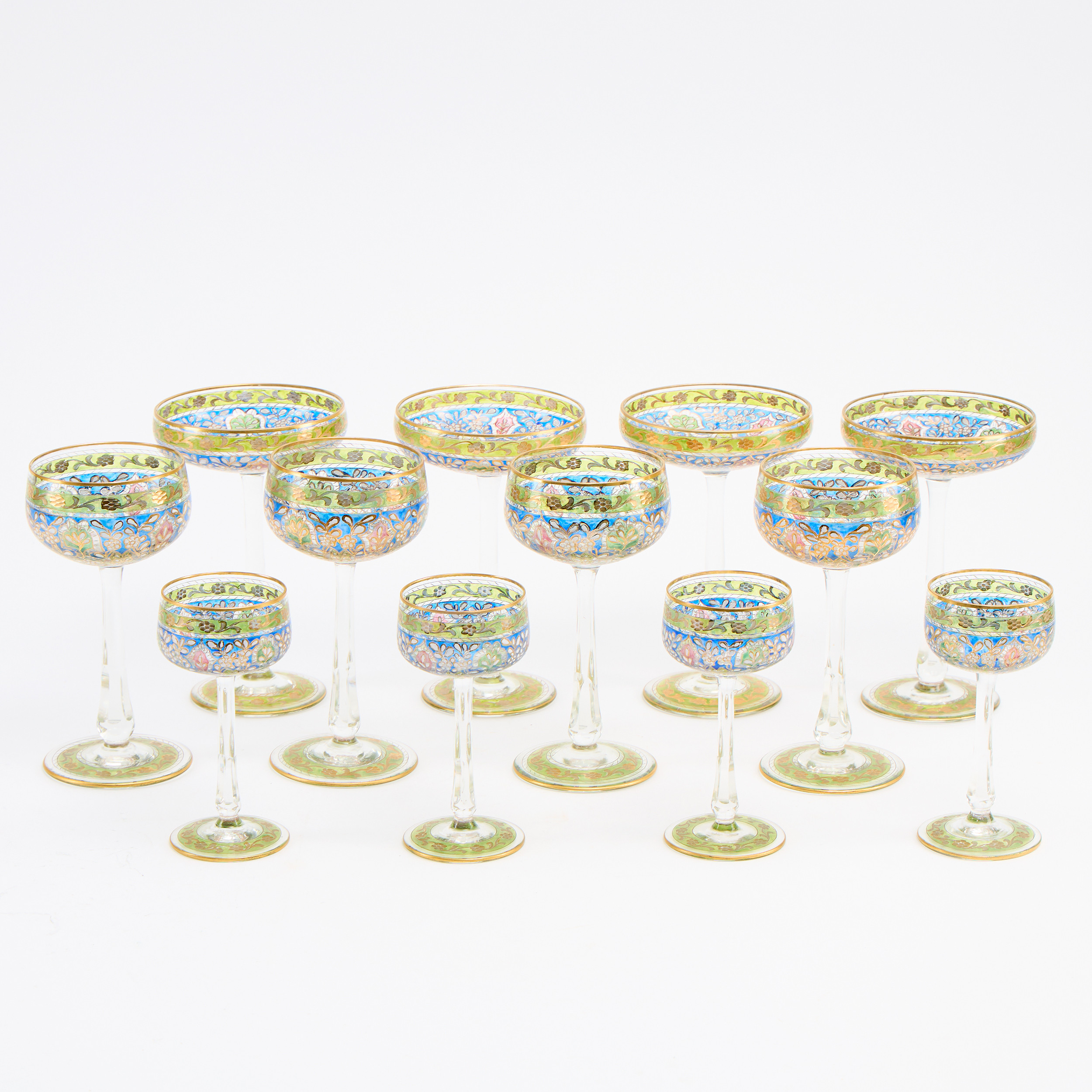 GLASSERVIS, tolv delar, Moser, Karlsbad, 1910/1920-tal.