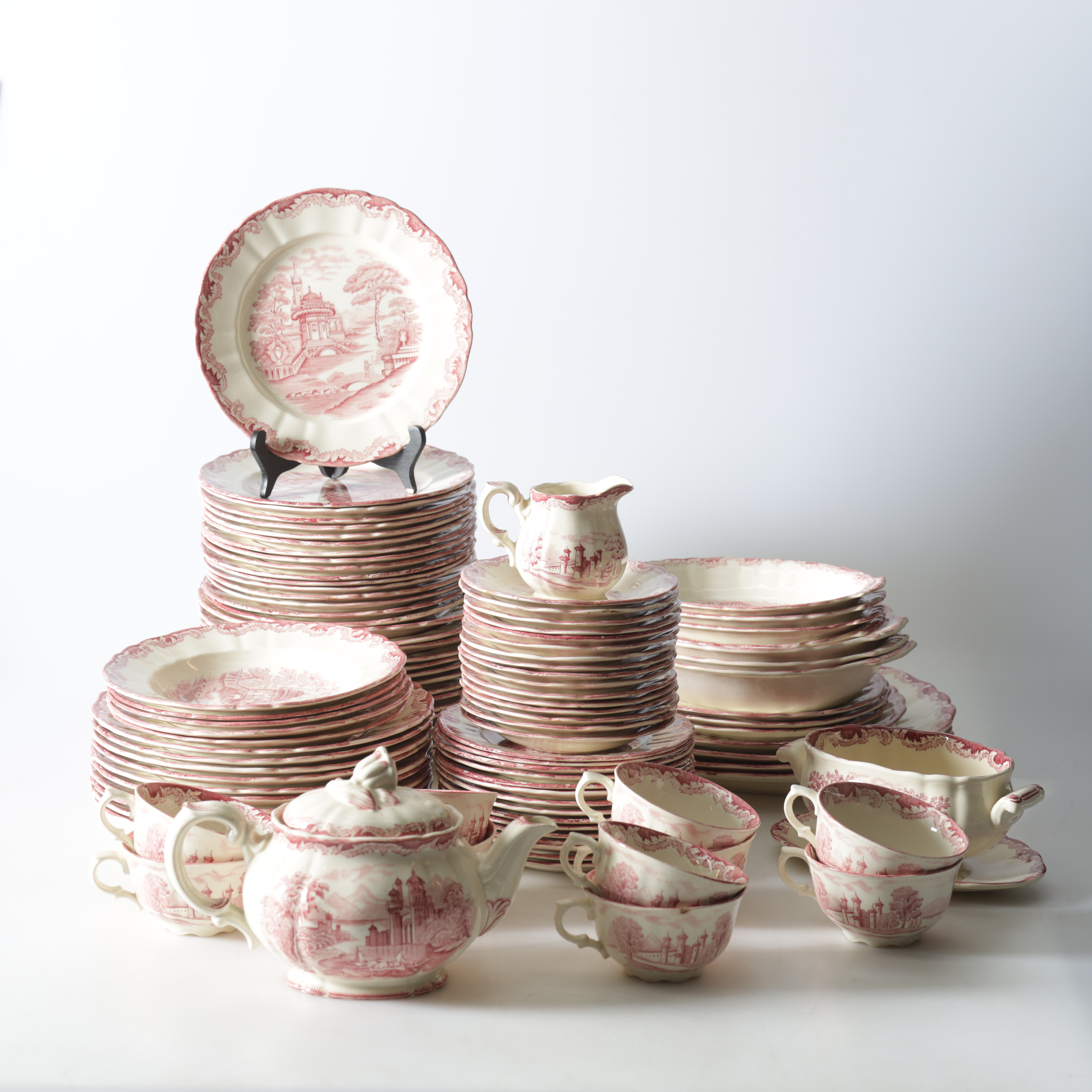 SERVISDELAR, 94 delar, flintgods, "Bengali", Rörstrand.