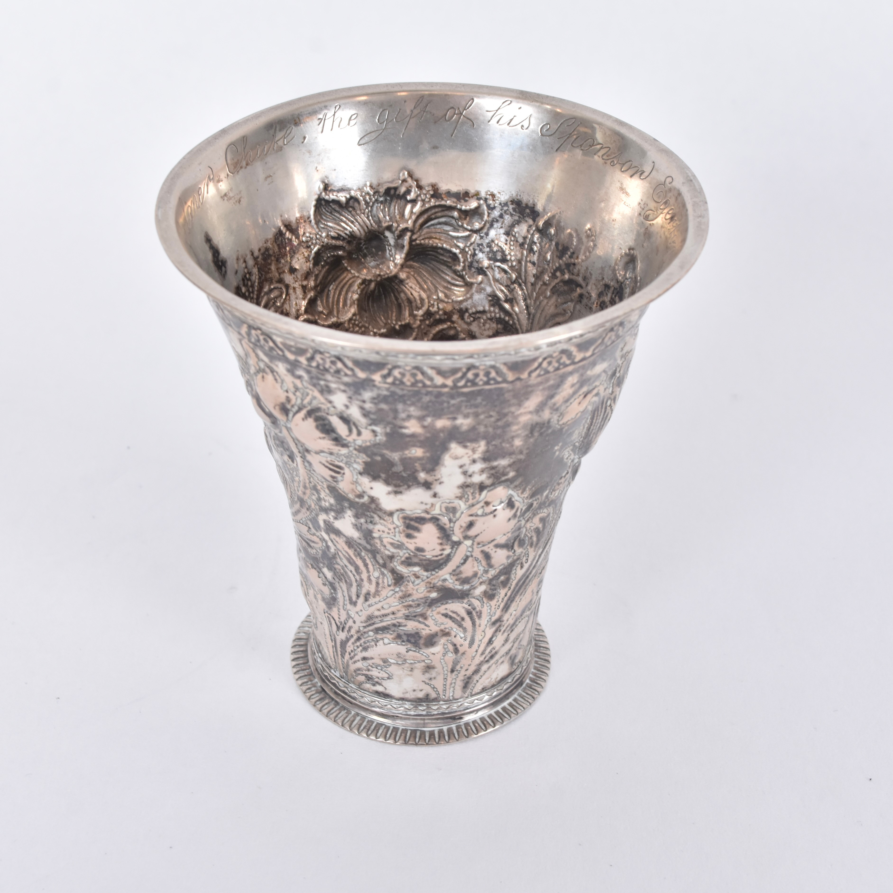 BÄGARE, silver, barock, stämplad Petter Nilsson Zetterstéen Norrköping (verksam 1712-42(45).