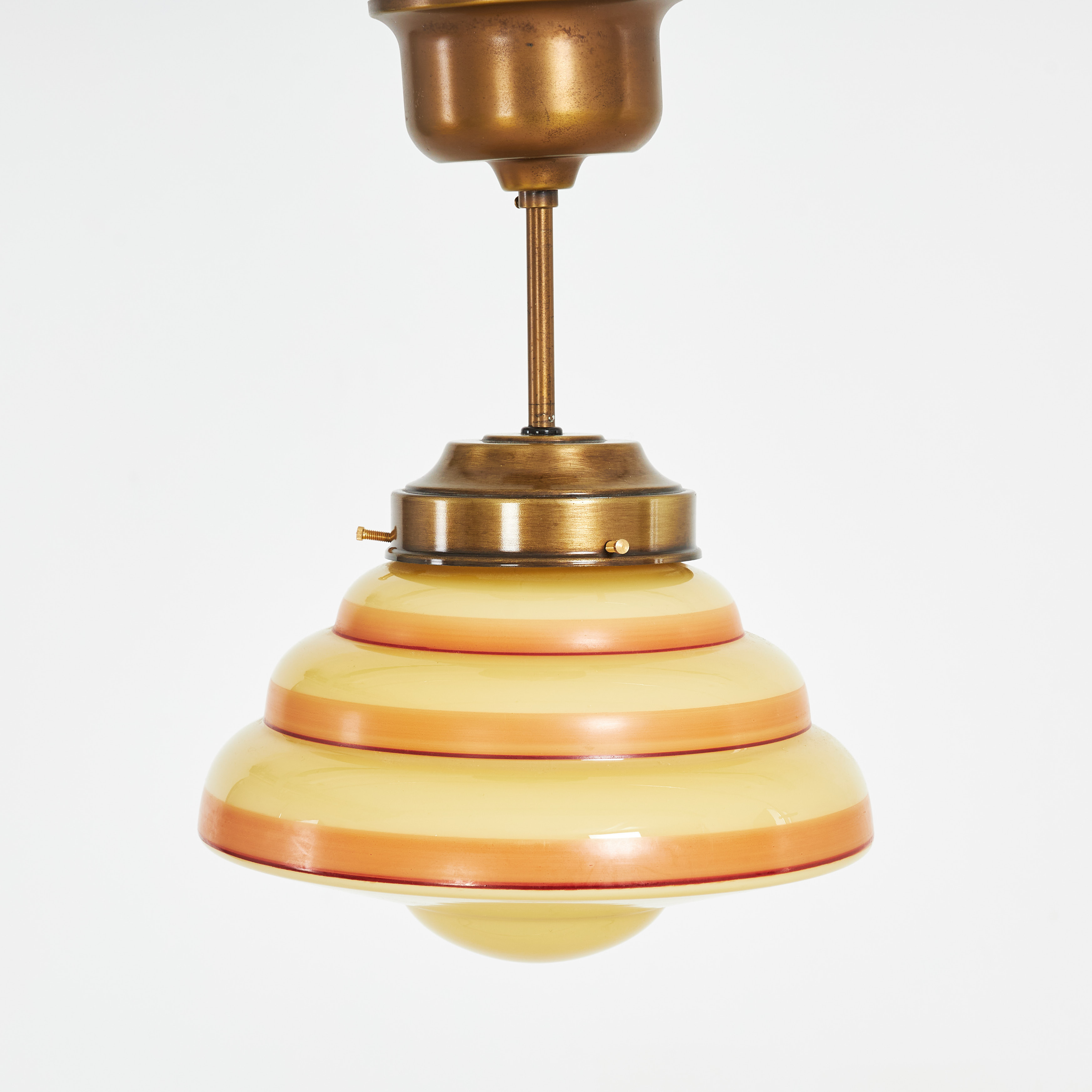 TAKARMATUR, bemålad glaskupa, stomme i patinerad metall, etikettmärkt, Ståks Armaturer AB.