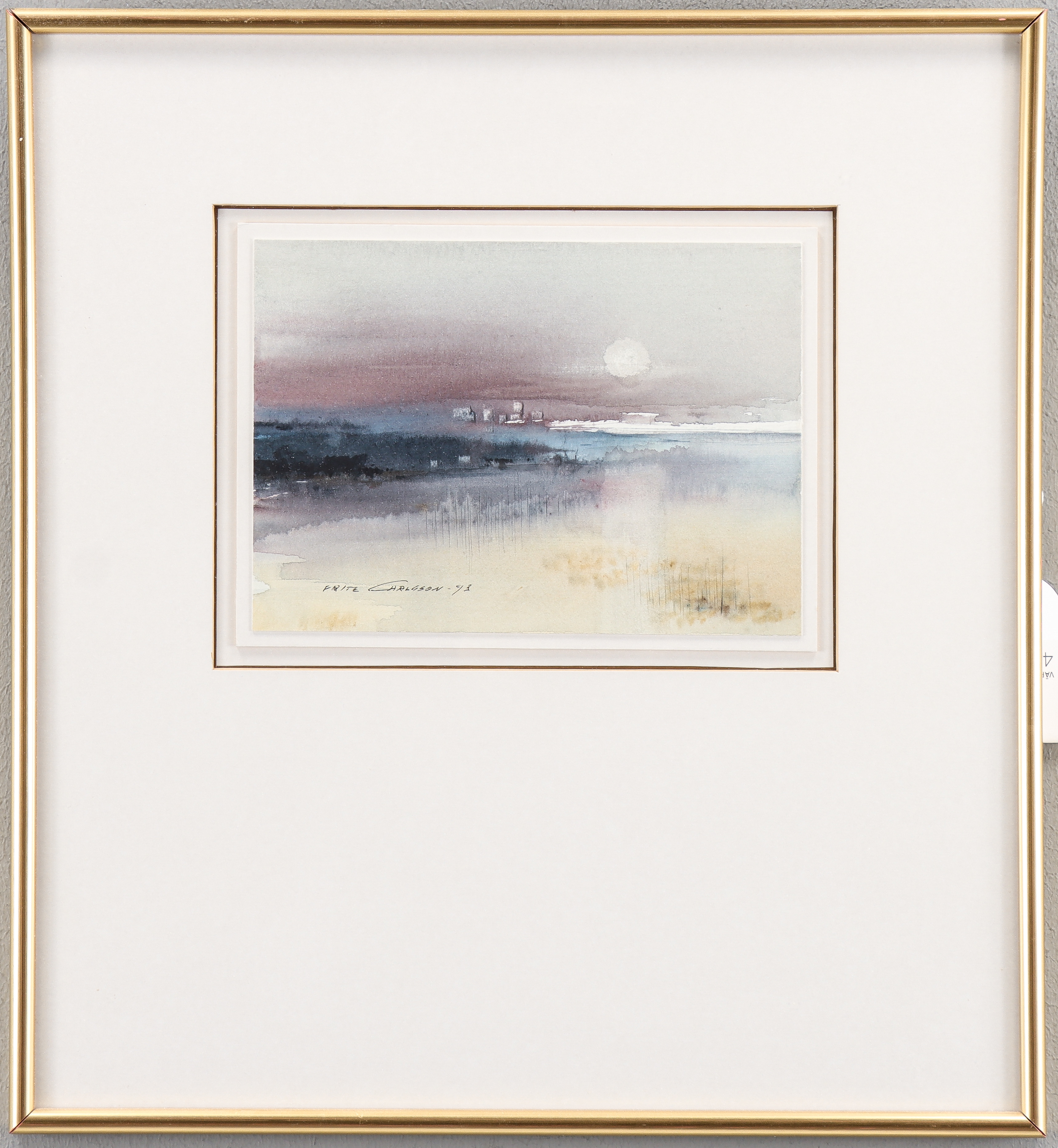 FRITZ CARLSSON. Akvarell, signerad -93.