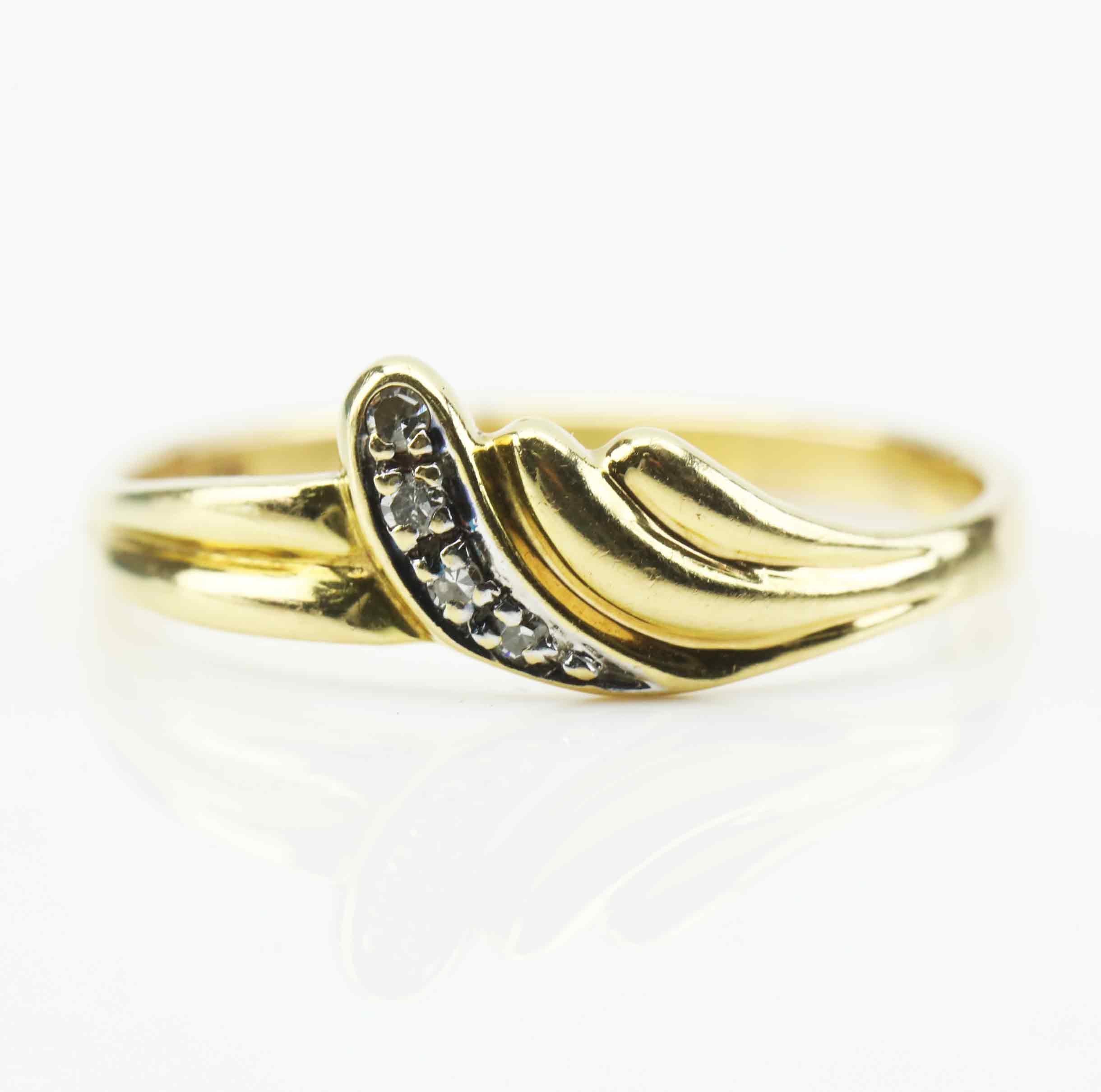 RING, guld 18K, diamanter, 1900-talets andra hälft.