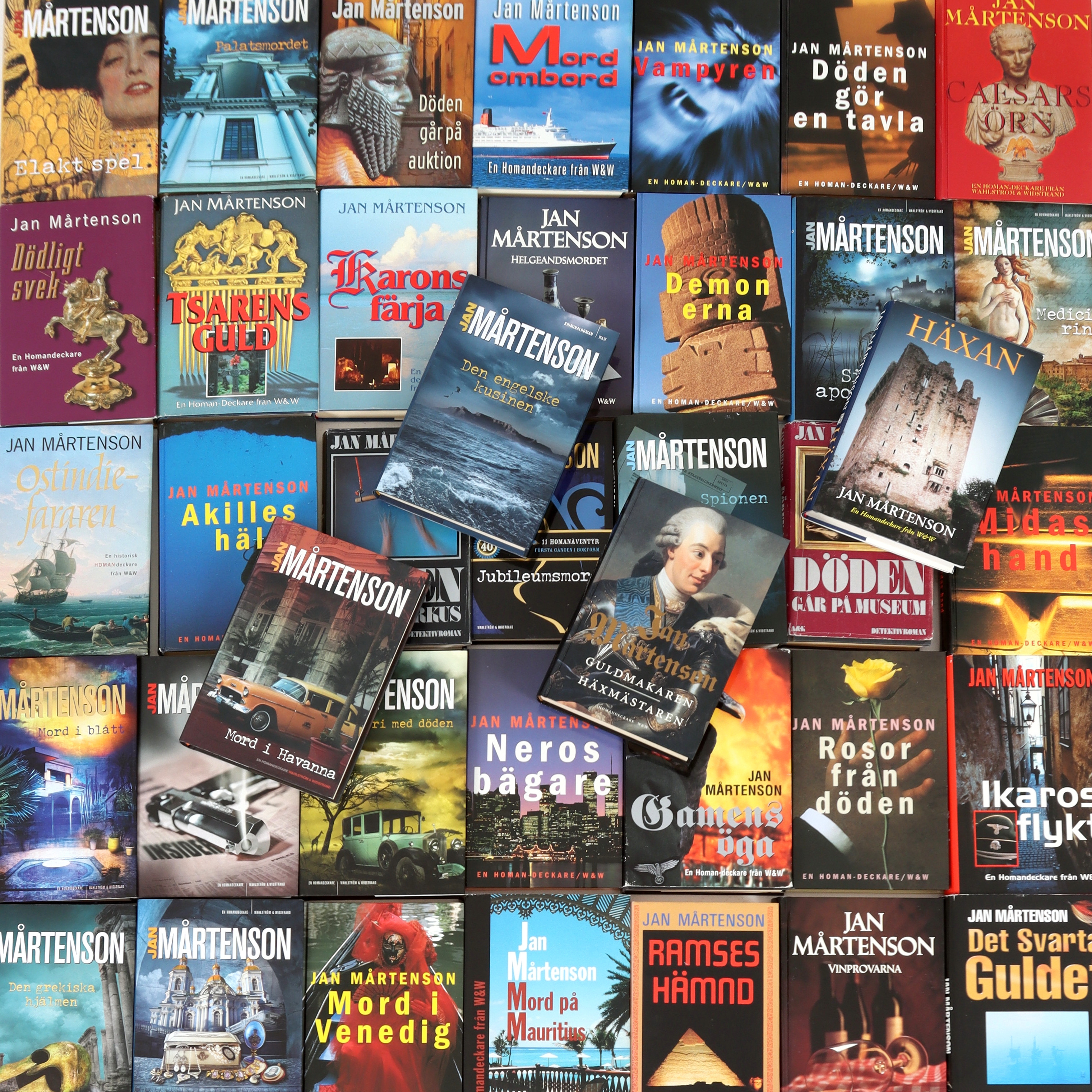 JAN MÅRTENSSON. Böcker, 39 st, inbundna, förlag Wahlström & Widstrand. 1900-tal.