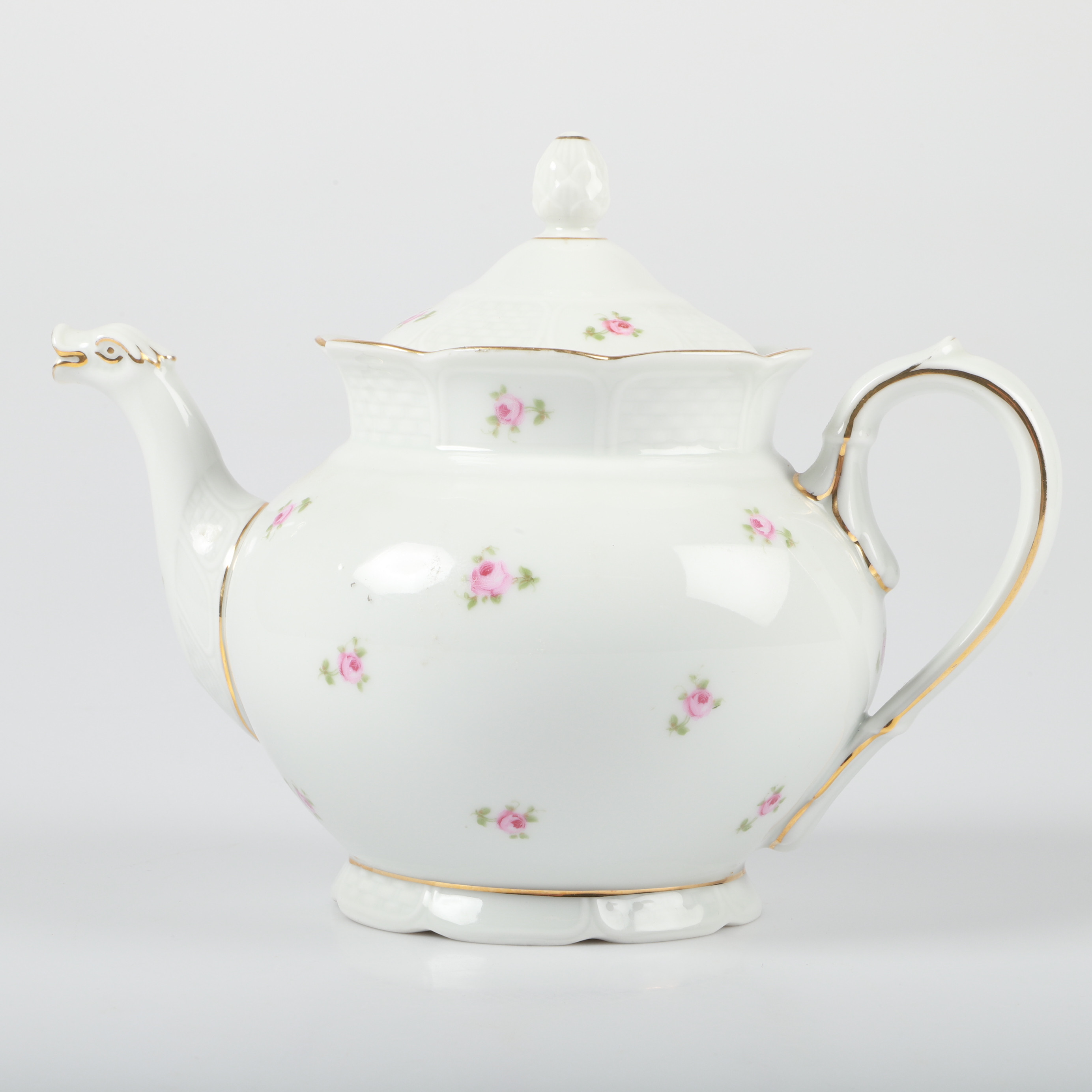 TEKANNA, porslin med drakpip, Rosenthal, Tyskland.