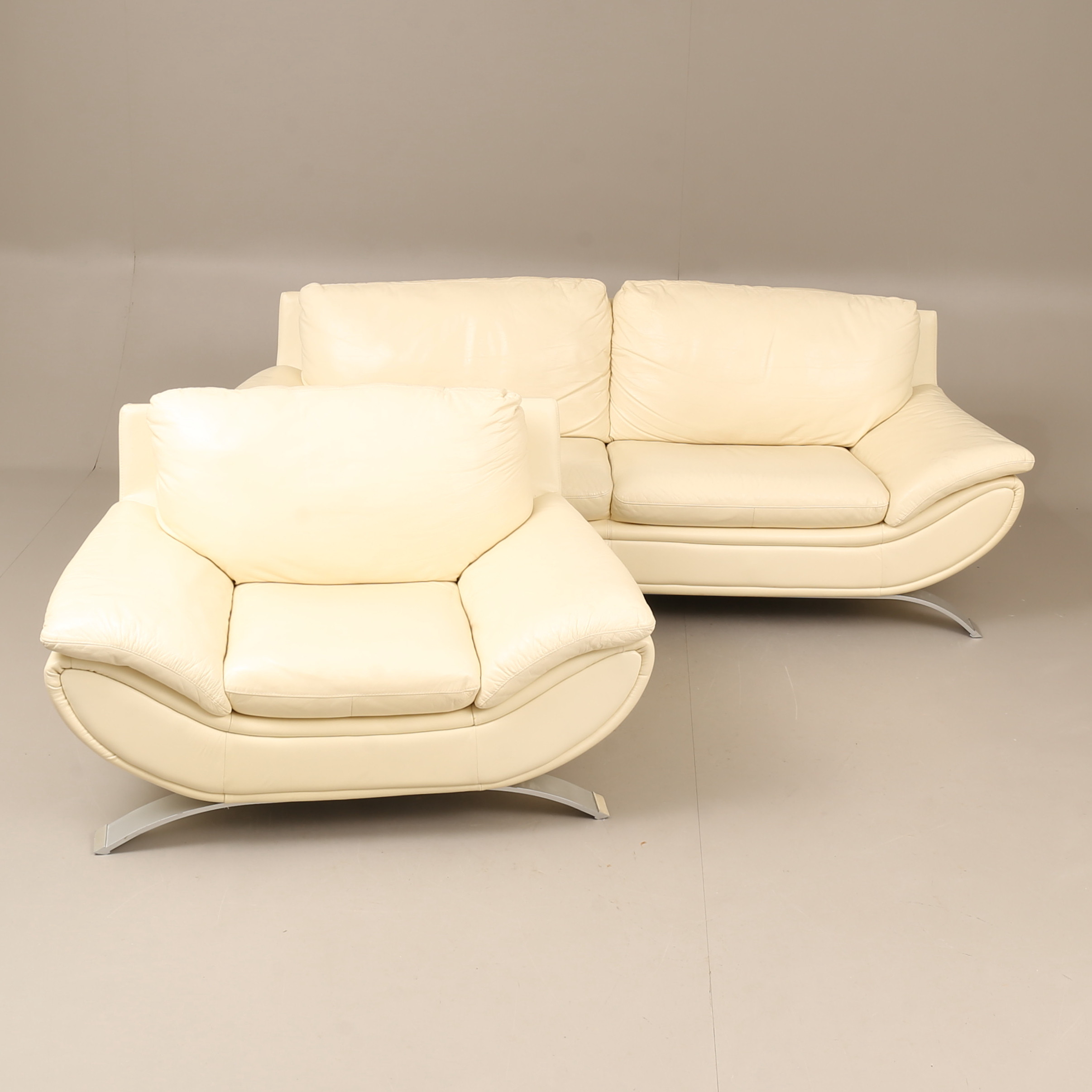 SOFFGRUPP, 2 delar, läder.