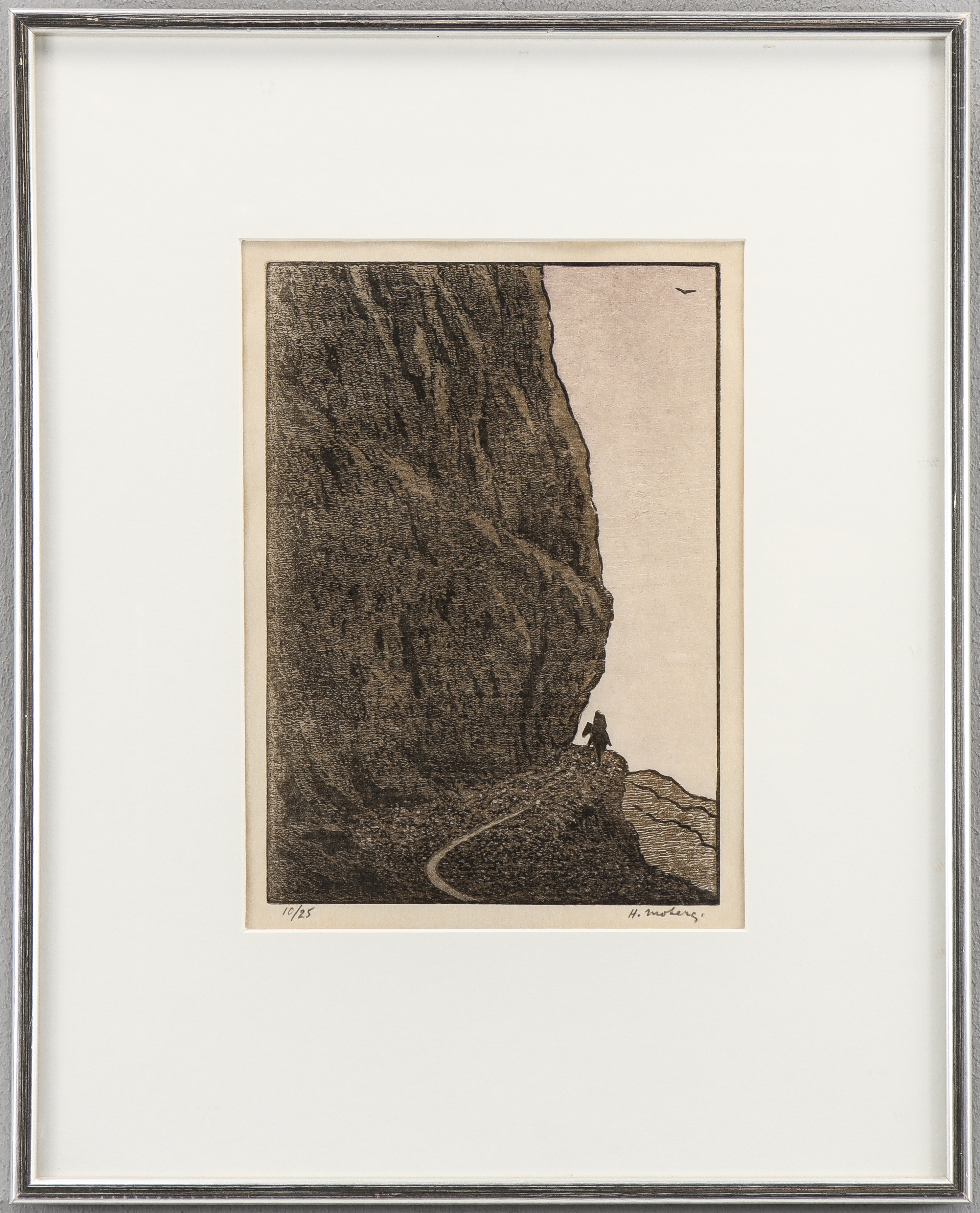 HARRY MOBERG. Träsnitt 10/25, signerad.