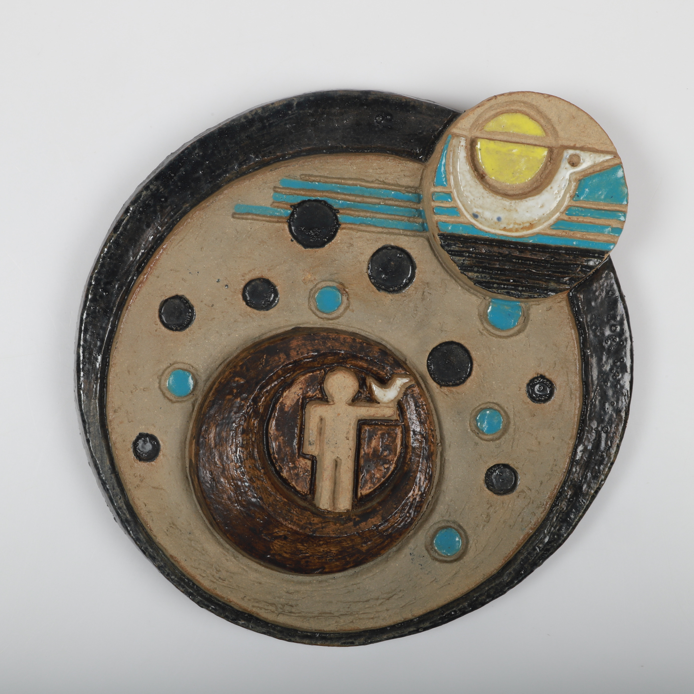 STIG CARLSSON. Väggrelief, keramik, 5/30, Nyhamnsläge, signerad.