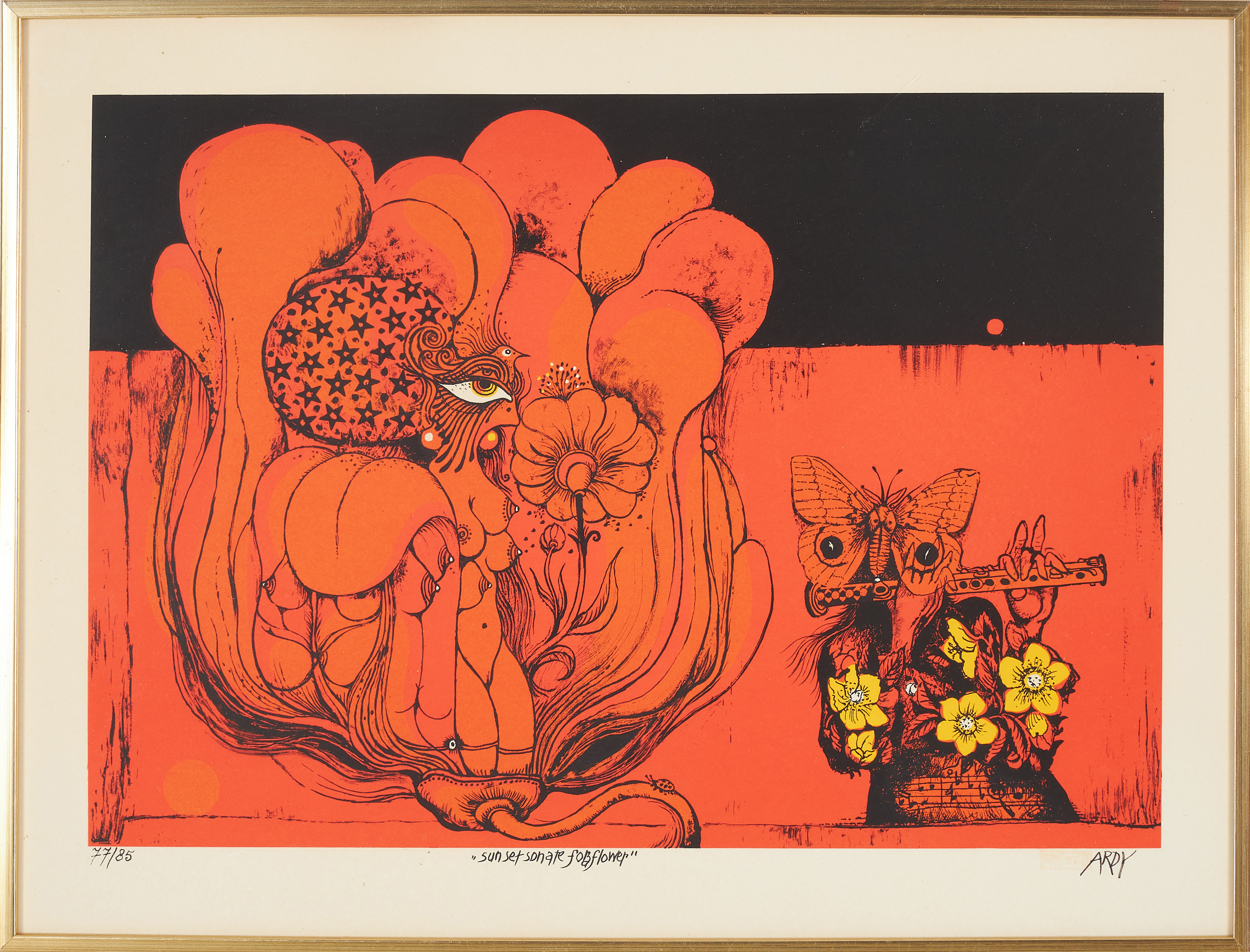 ARDY STRÜWER. "Sunset Sonate Floraflower" numrerad 77/85, signerad.