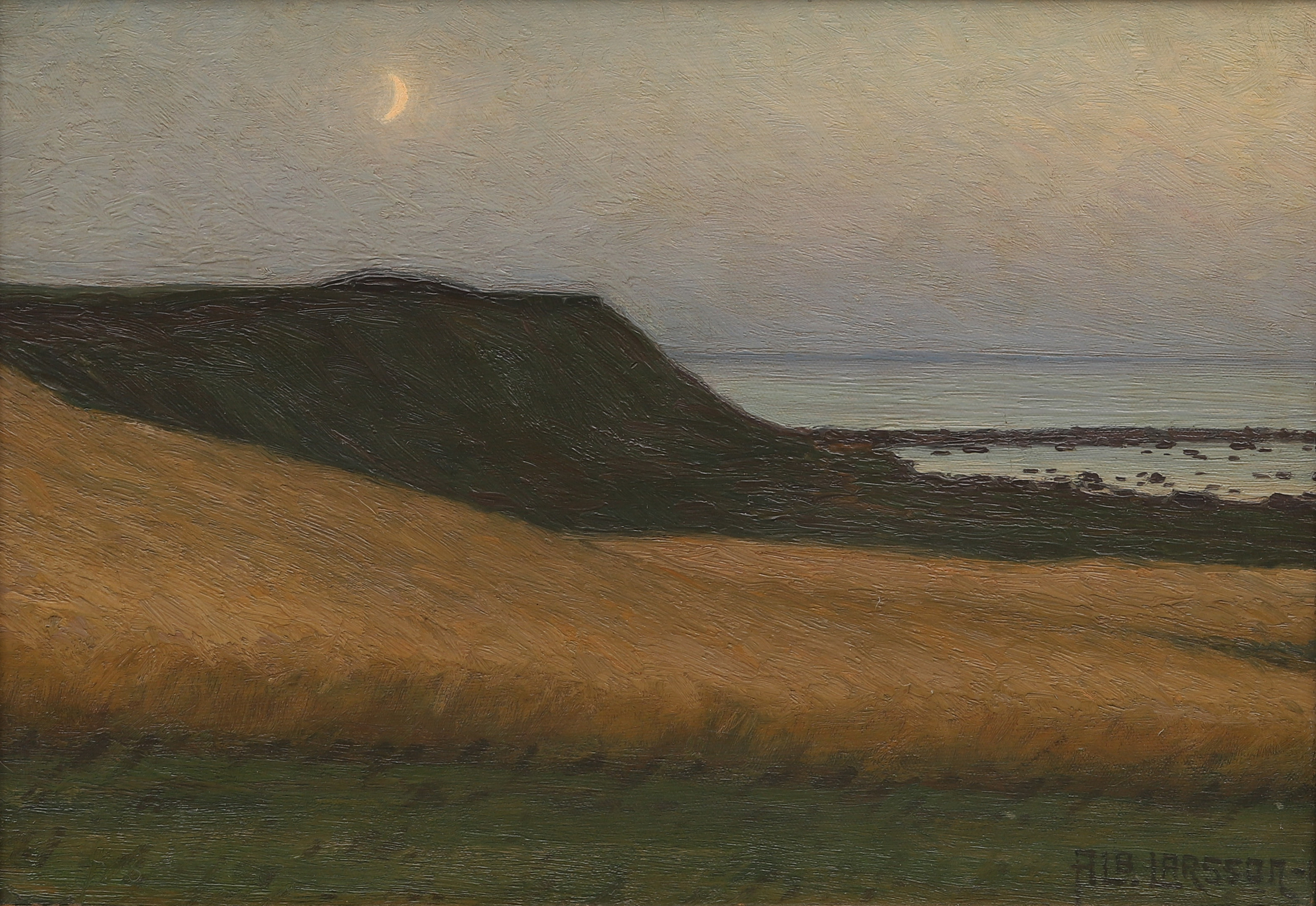 ALBERT LARSSON, "Barsebäck", olja på duk, signerad.