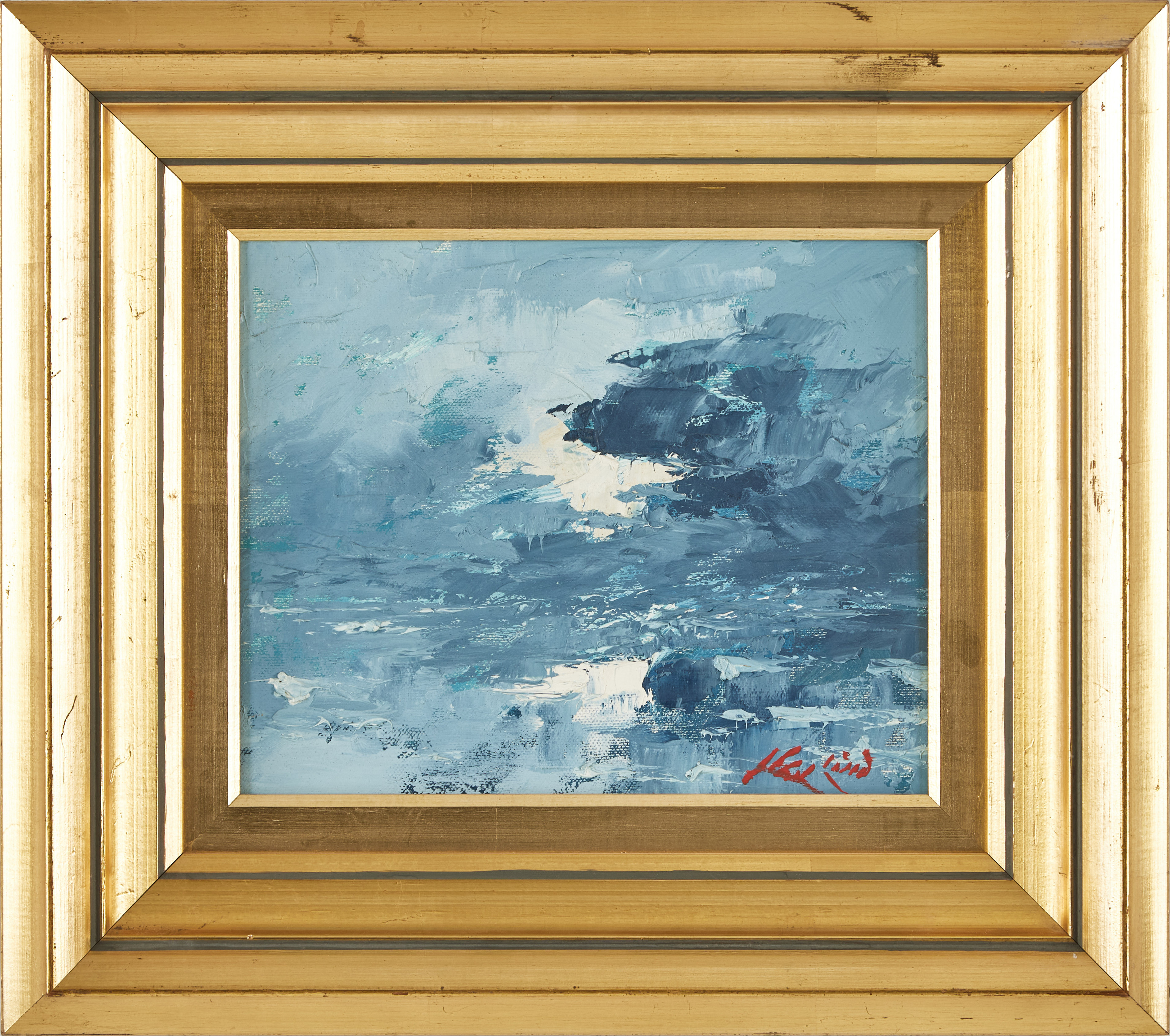 AXEL LIND. Havsmotiv, oljemålning på duk, signerad. A tergo daterad 1989.