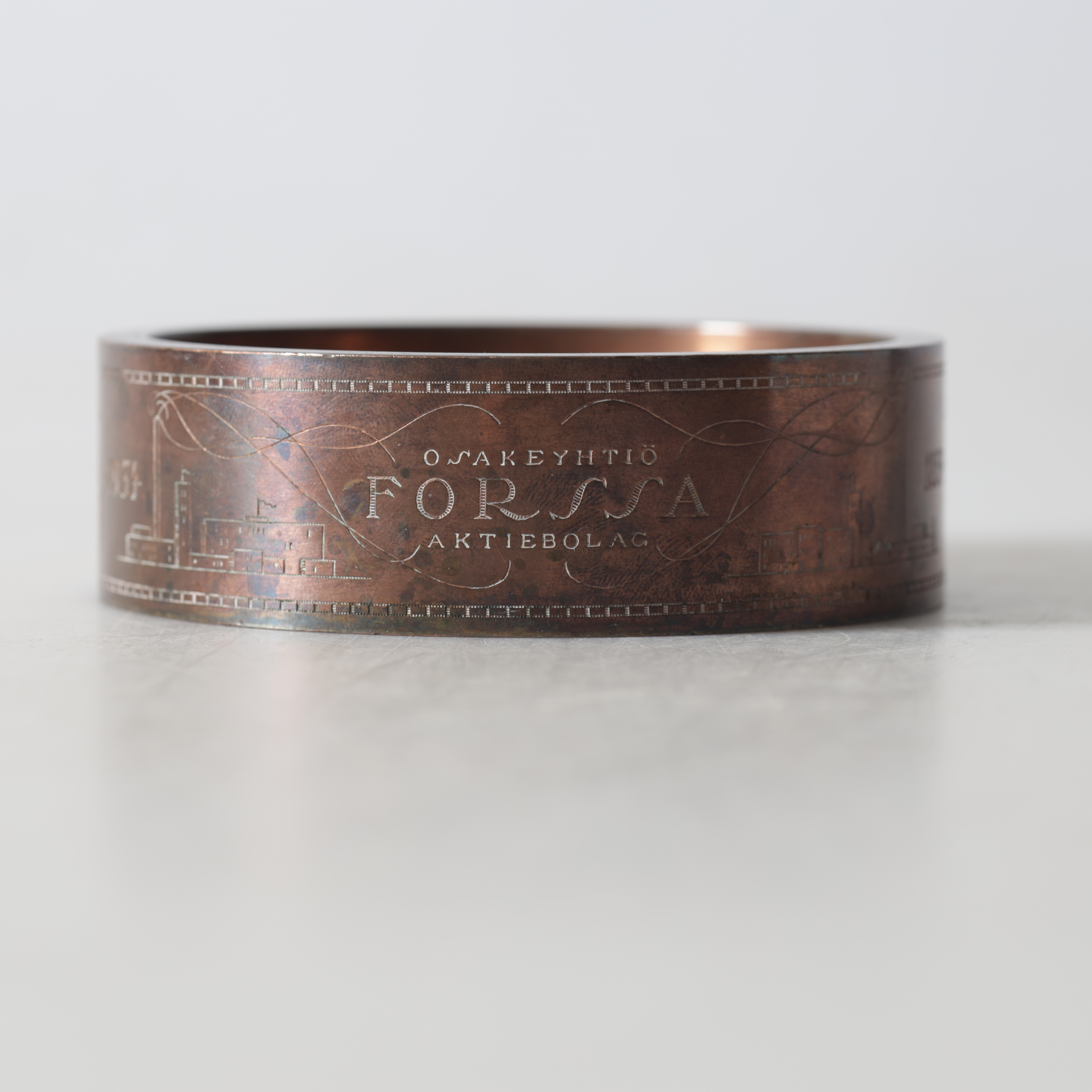 ASKFAT, koppar, "Osakeyhtiö Forssa Aktiebolag / 1859-1934".