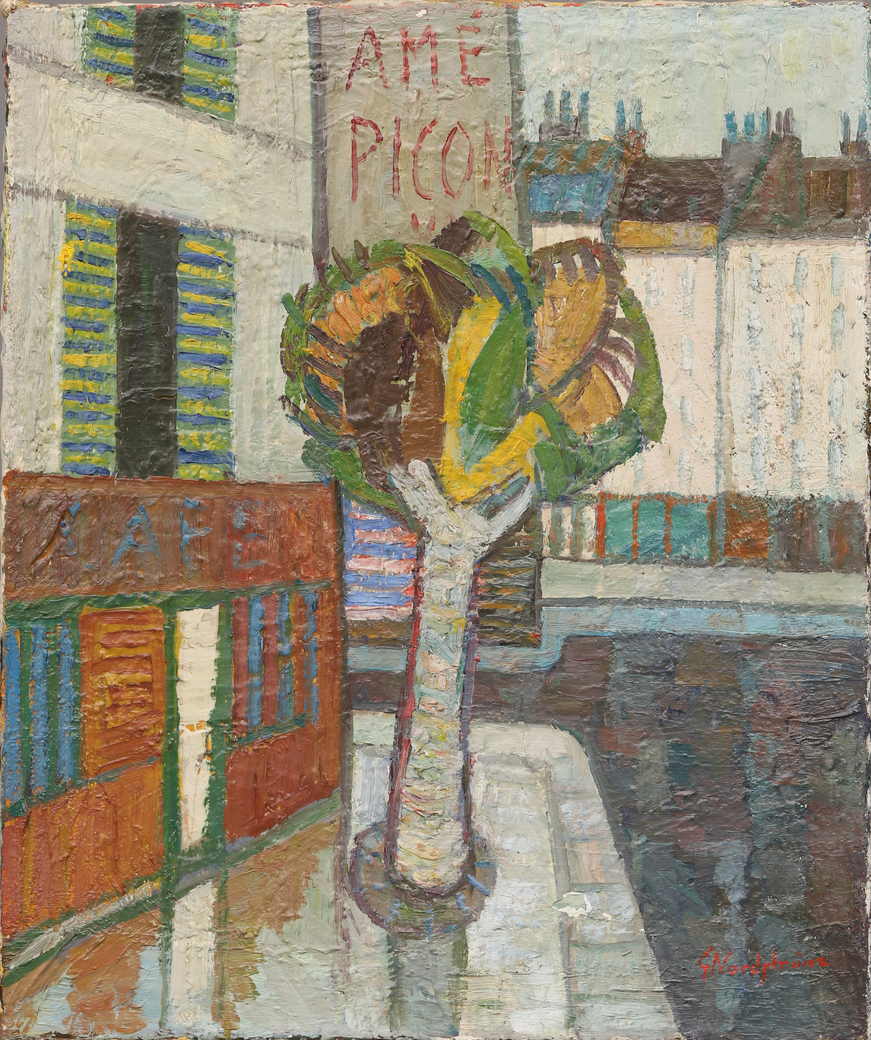 GUNNAR NORDSTRÖM. Olja på duk, " Mairie des Lilas", signerad.