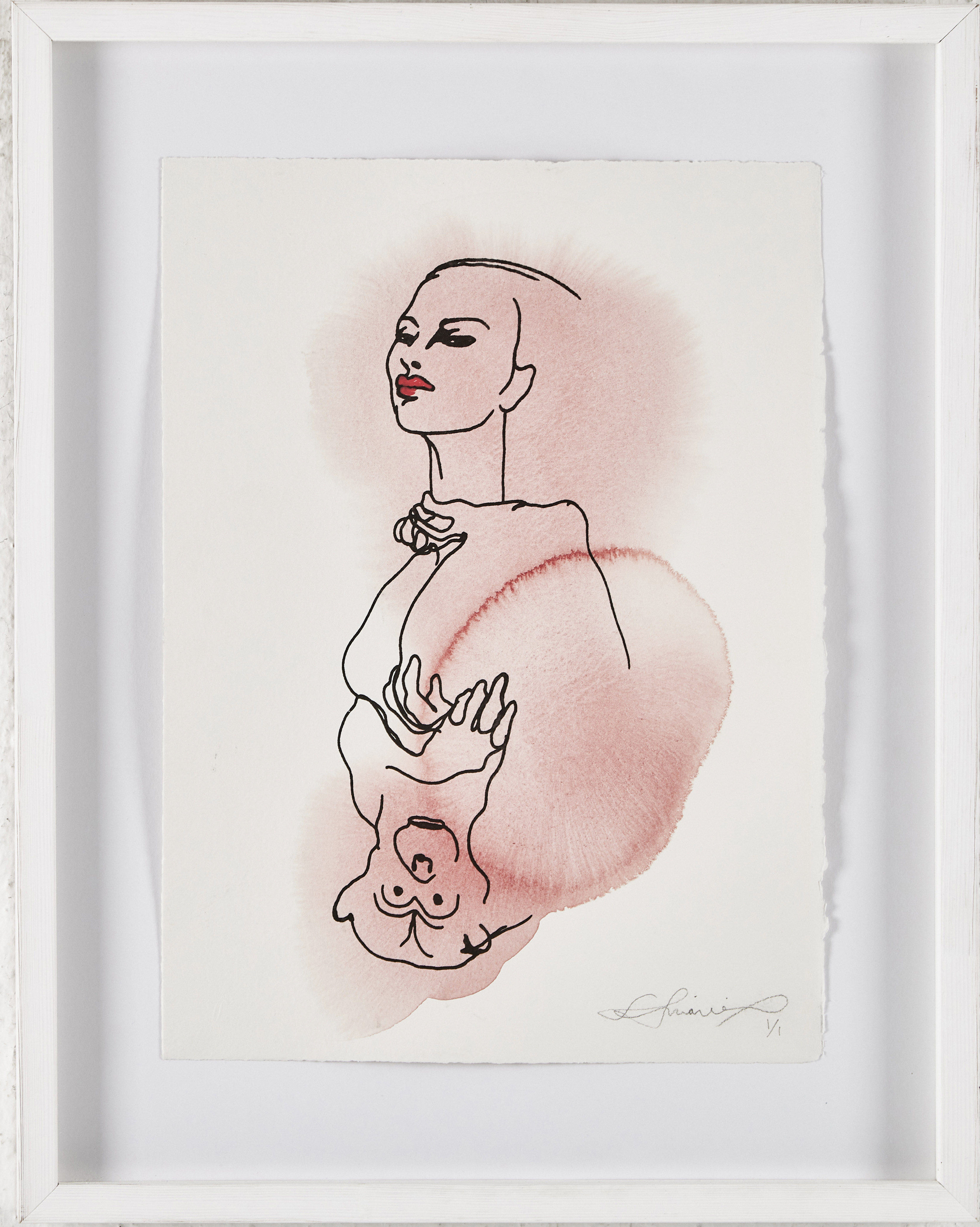 STINA WIRSÉN (FÖDD 1968). ”Double Portrait", 2023, blandteknik (handkolorerad serigrafi).