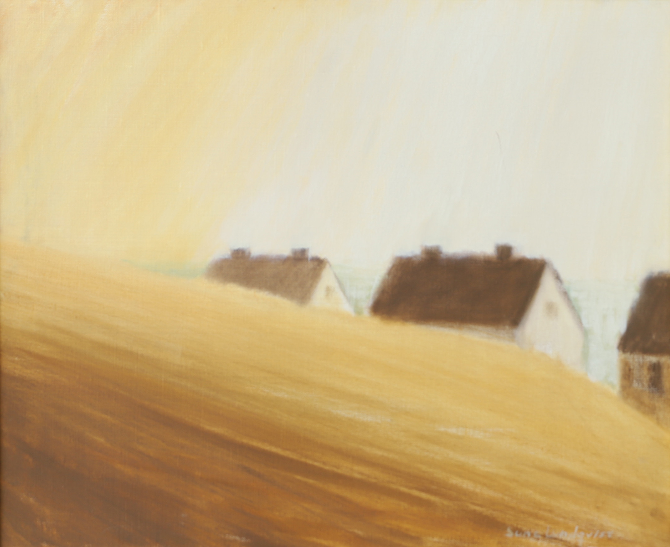 SUNE LUNDQVIST. "Statarhusen Hildesborg", olja på duk, signerad.