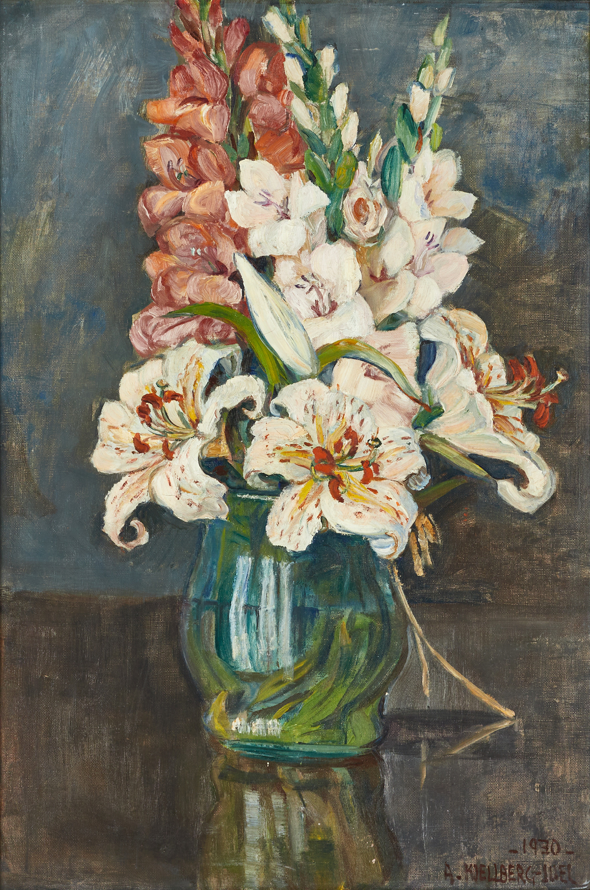 ASTRID KJELLBERG JUEL (Oskarshamn, 1877-1965),. Blomsterstilleben, signerad och daterad 1930, olja på duk.