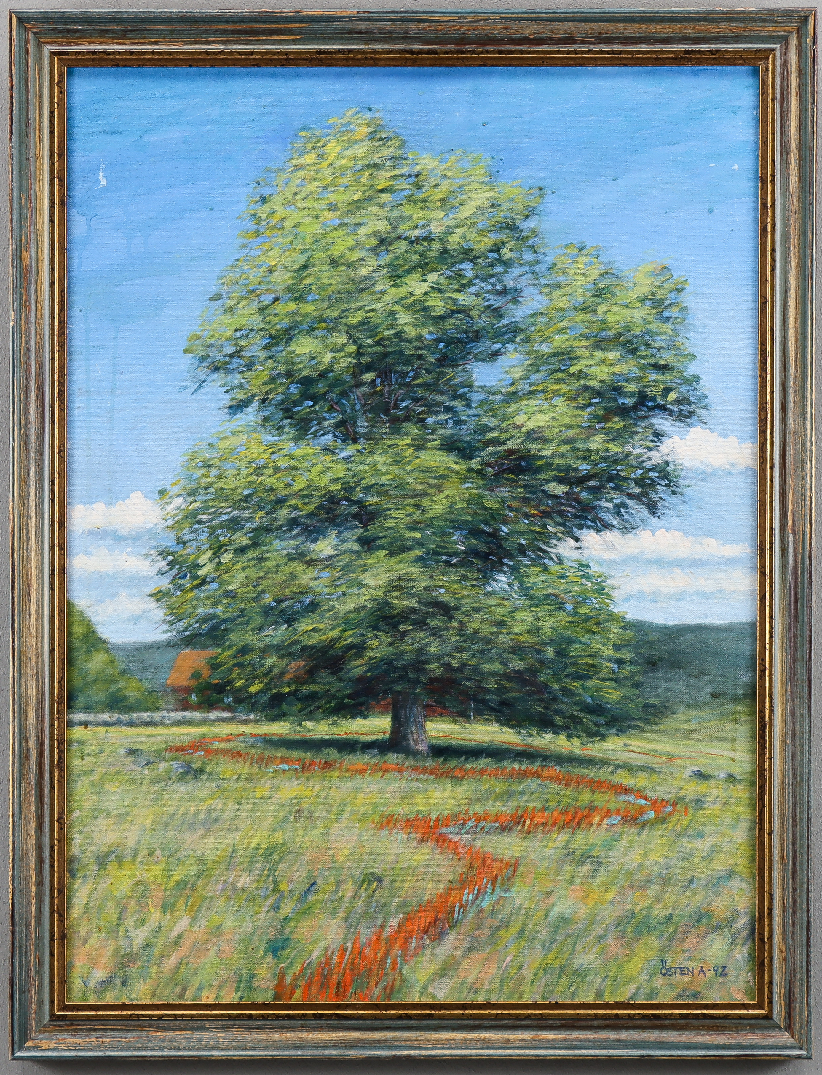 OIDENTIFIERAD KONSTNÄR olja på duk, signerad Östen A -92.